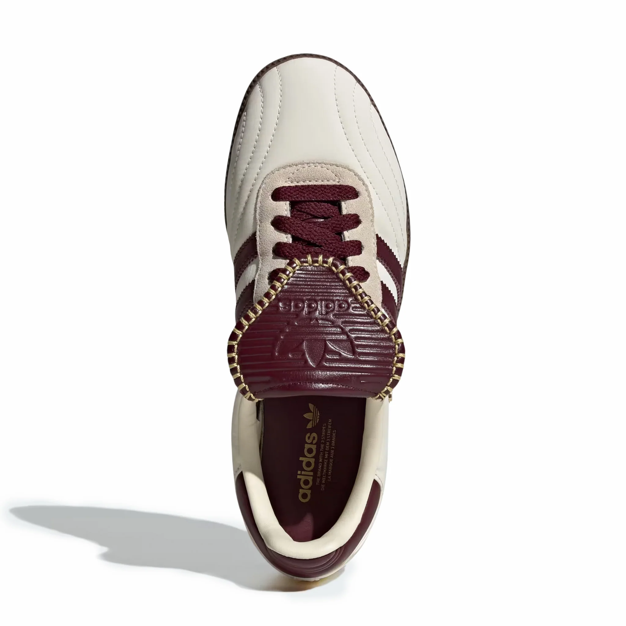 Adidas Women's Samba Long Tongue (Cream White/Maroon/Gold Metallic) - Image 2