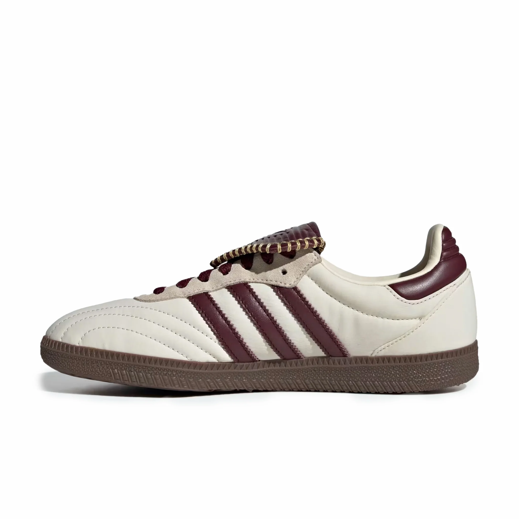 Adidas Women's Samba Long Tongue (Cream White/Maroon/Gold Metallic) - Image 4