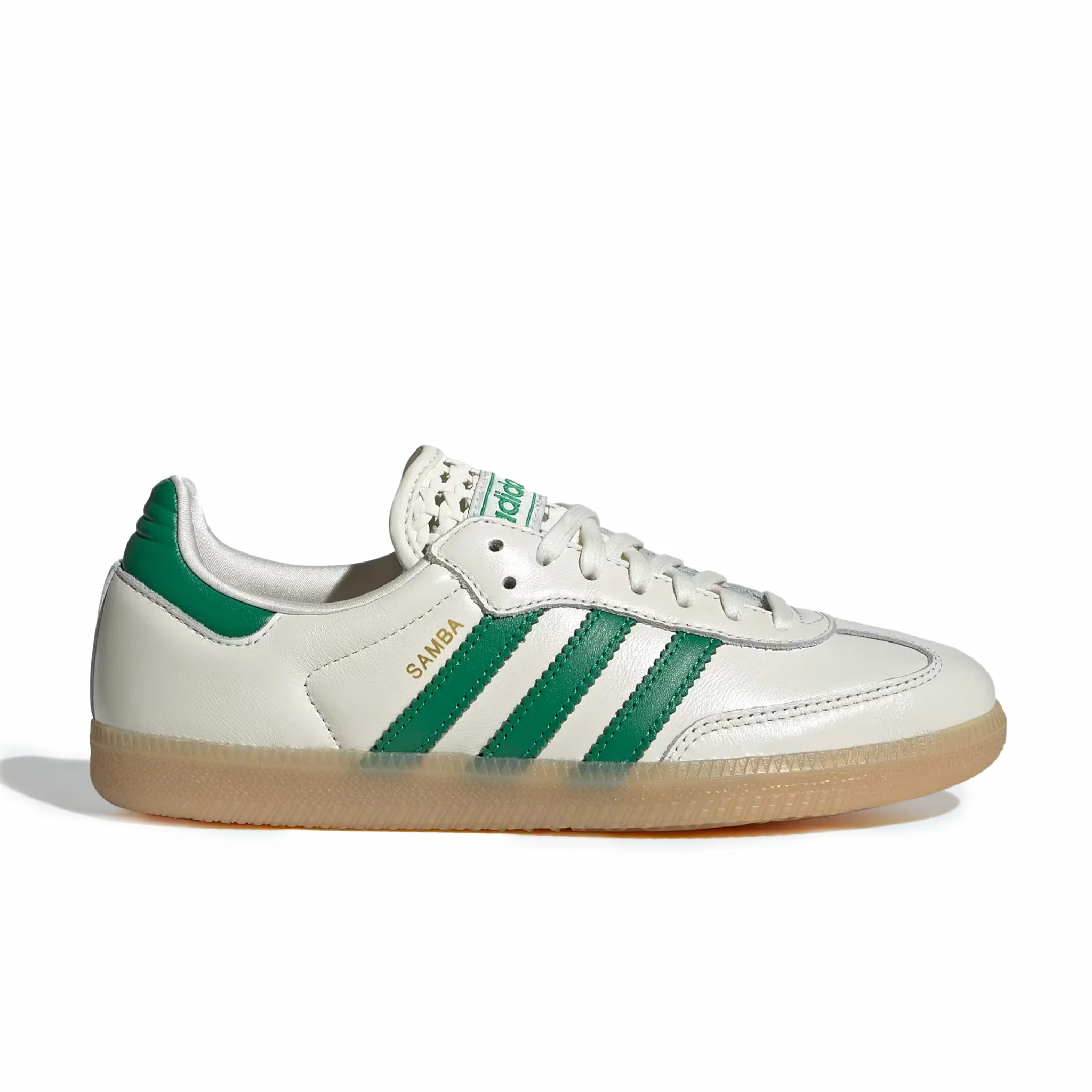 Adidas Women's Samba OG (Off White/Green/Gold Metallic)