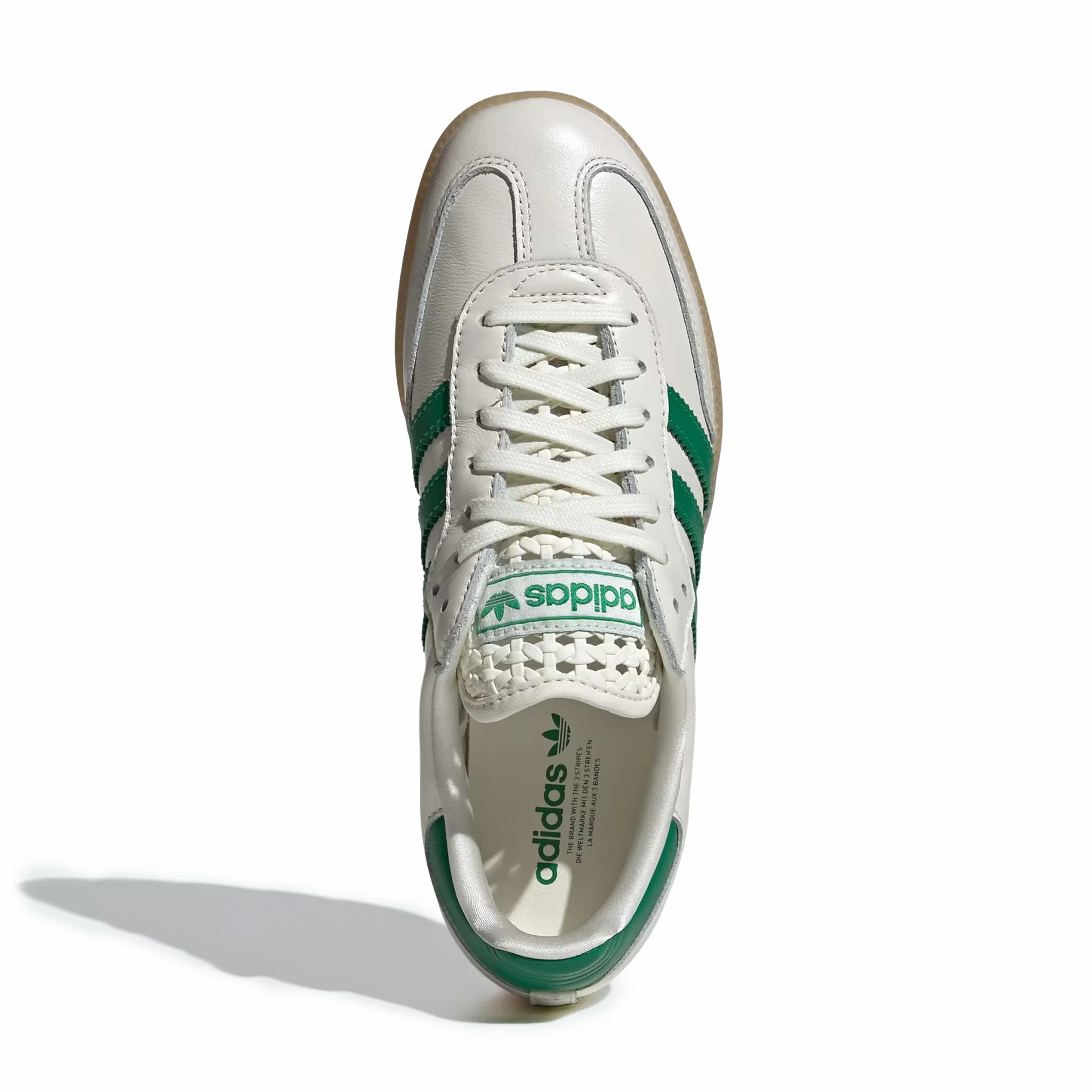 Adidas Women's Samba OG (Off White/Green/Gold Metallic) - Image 2