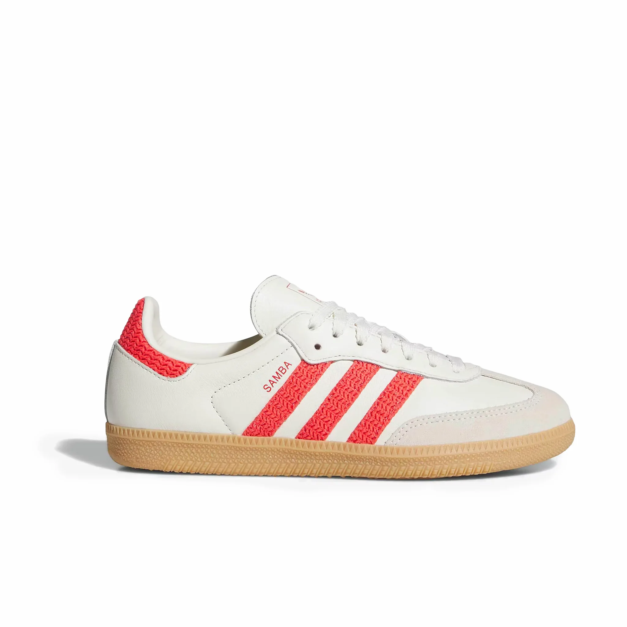 Adidas Women's Samba OG (Off White/Semi Lucid Red/Gum 3)