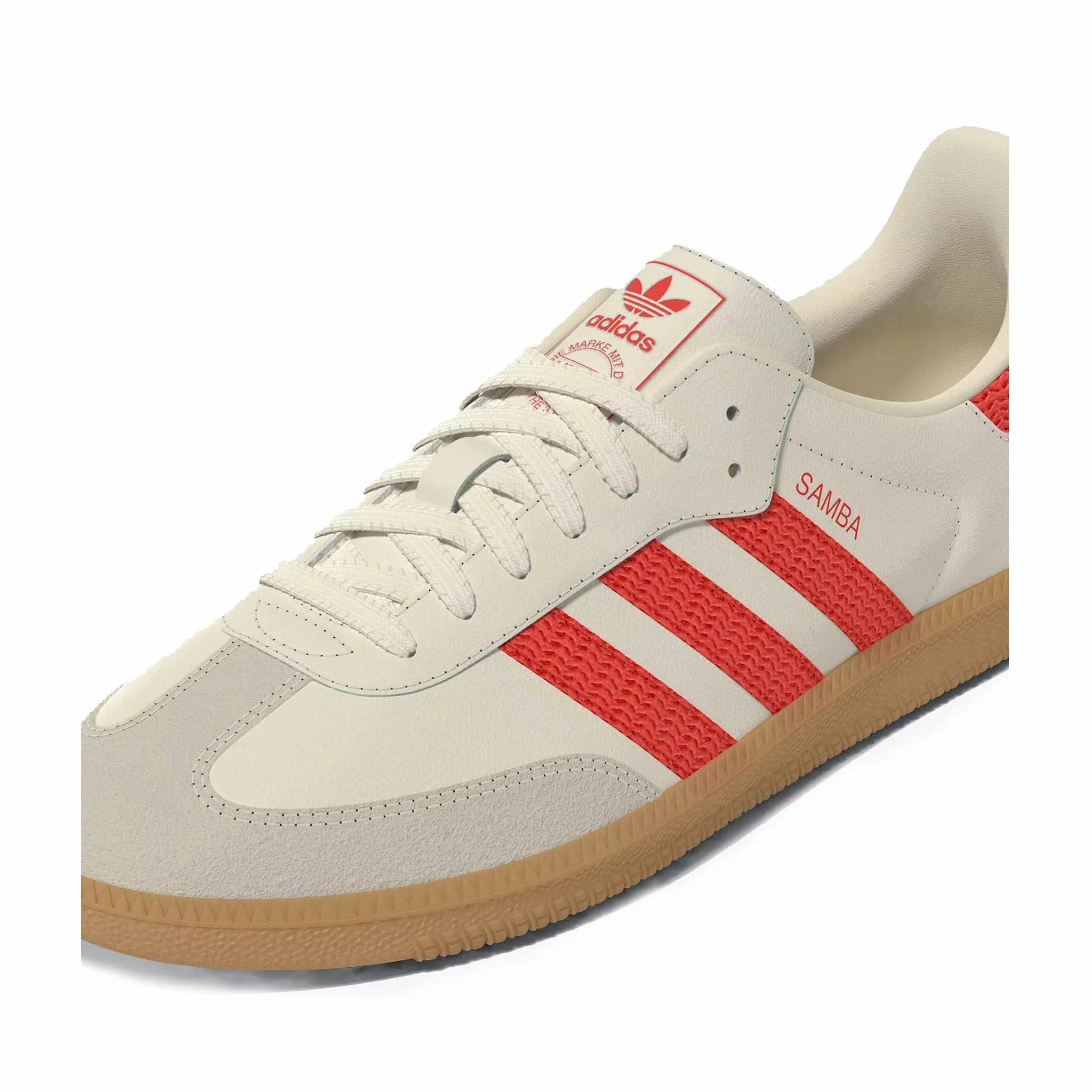 Adidas Women's Samba OG (Off White/Semi Lucid Red/Gum 3) - Image 5