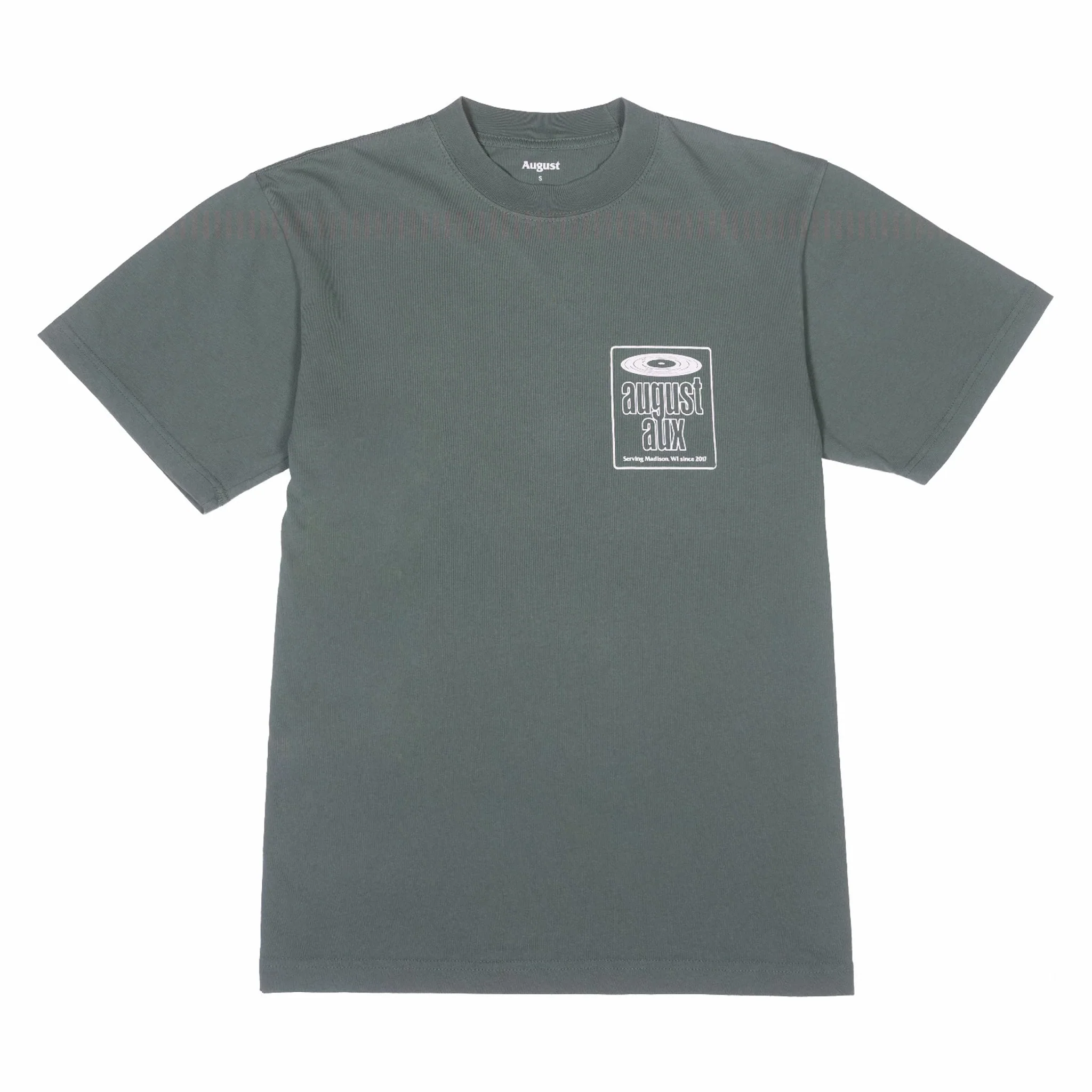 August "August Aux" 7.5oz Heavyweight T-Shirt (Vintage Green)