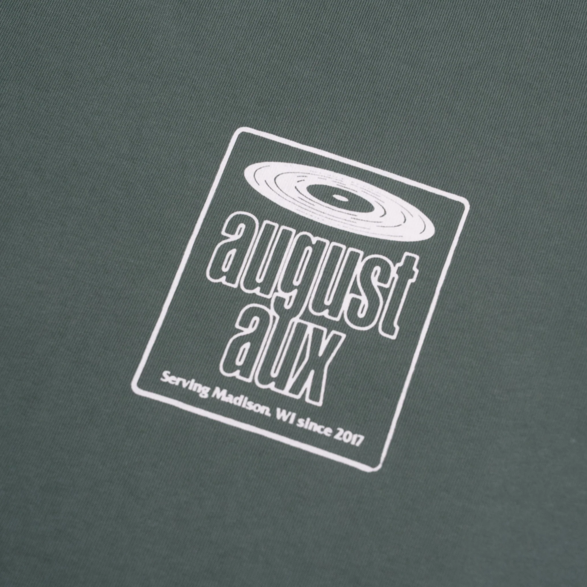 August "August Aux" 7.5oz Heavyweight T-Shirt (Vintage Green) - Image 3
