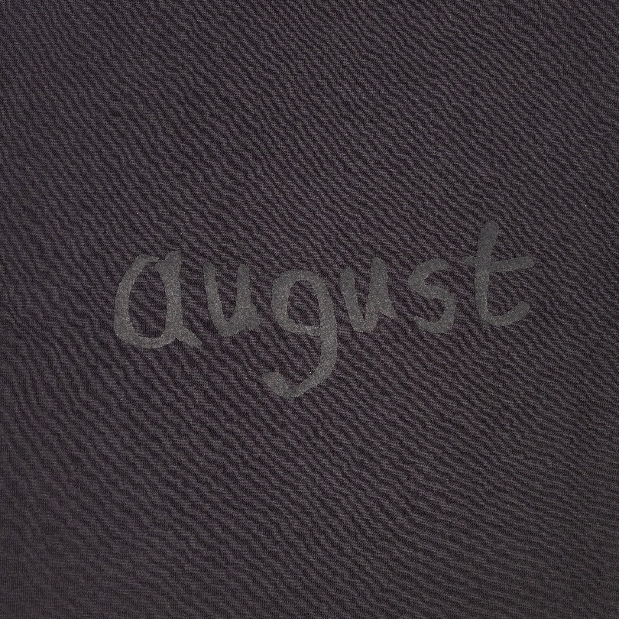 August "Father & Son" Oversized 7.5oz Cotton Puff Logo T-Shirt (Off Black) - Image 2