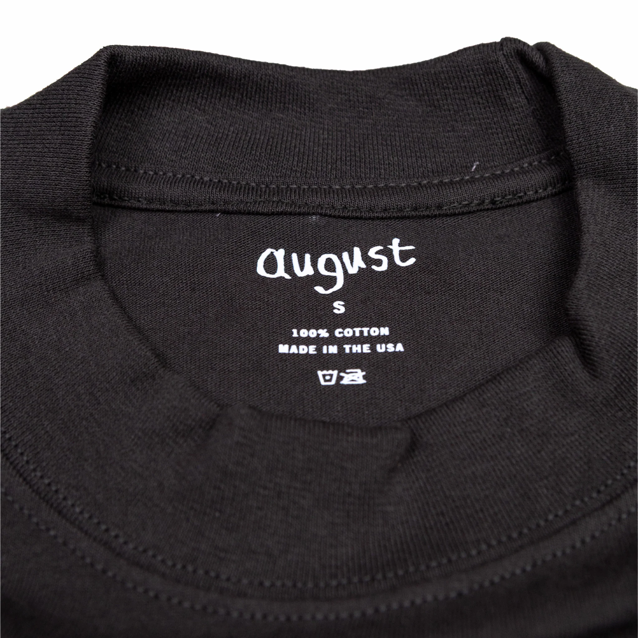 August "Father & Son" Oversized 7.5oz Cotton Puff Logo T-Shirt (Off Black) - Image 3