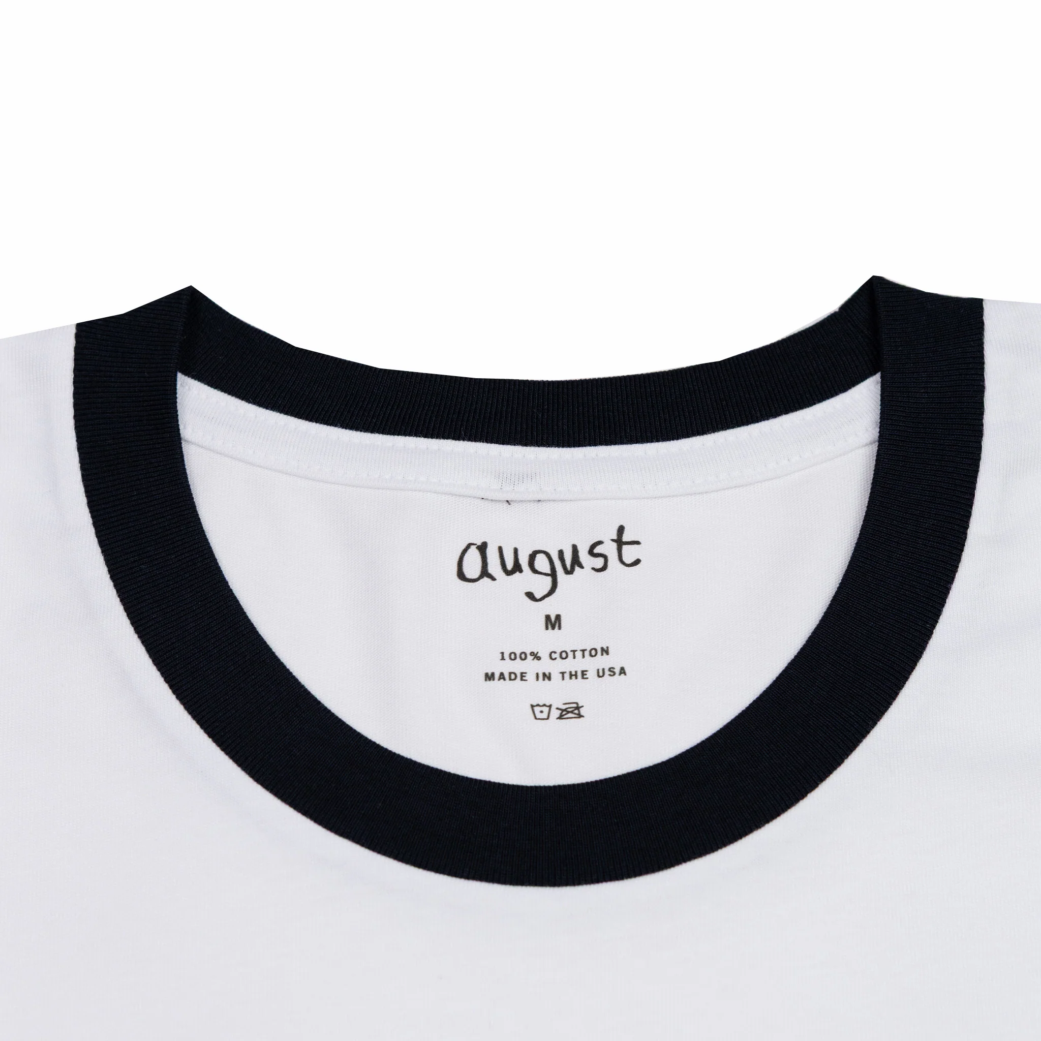 August "Father & Son" Shop Ringer T-Shirt (White/Navy) - Image 3