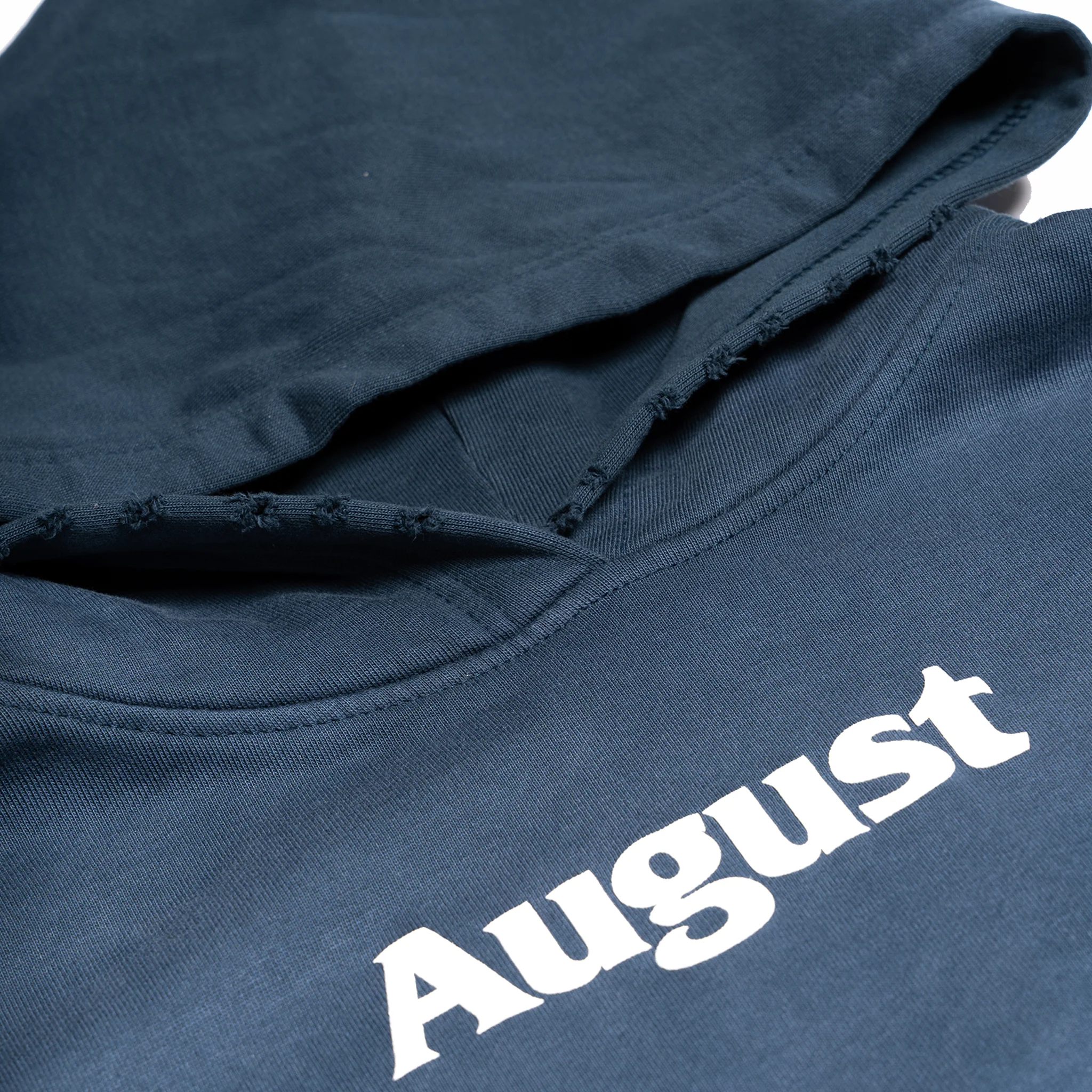 August "Puff Logo" 14oz Heavyweight Hoodie (Potassium Navy) - Image 3