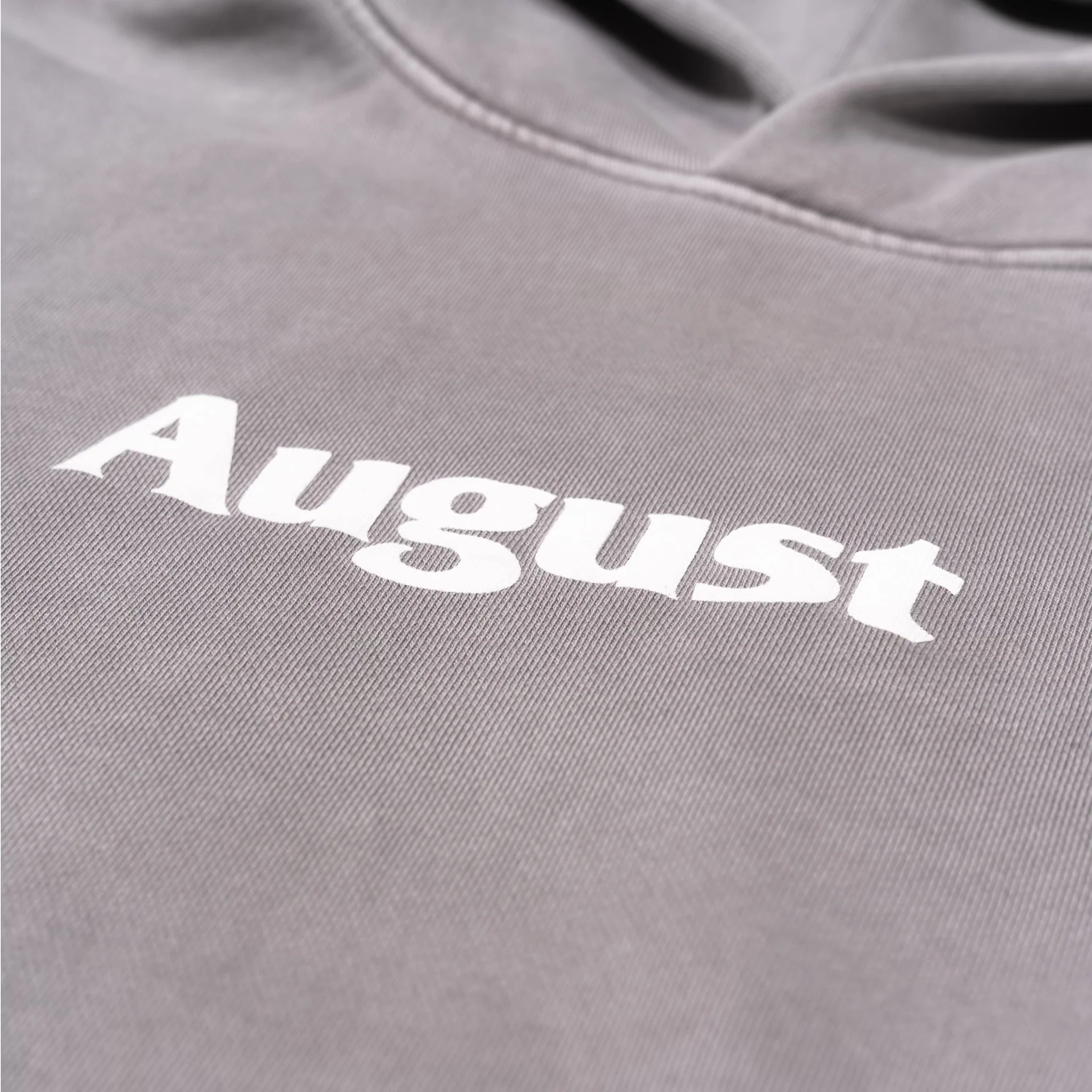 August "Puff Logo" 15oz Heavyweight Hoodie (Ultimate Grey) - Image 2