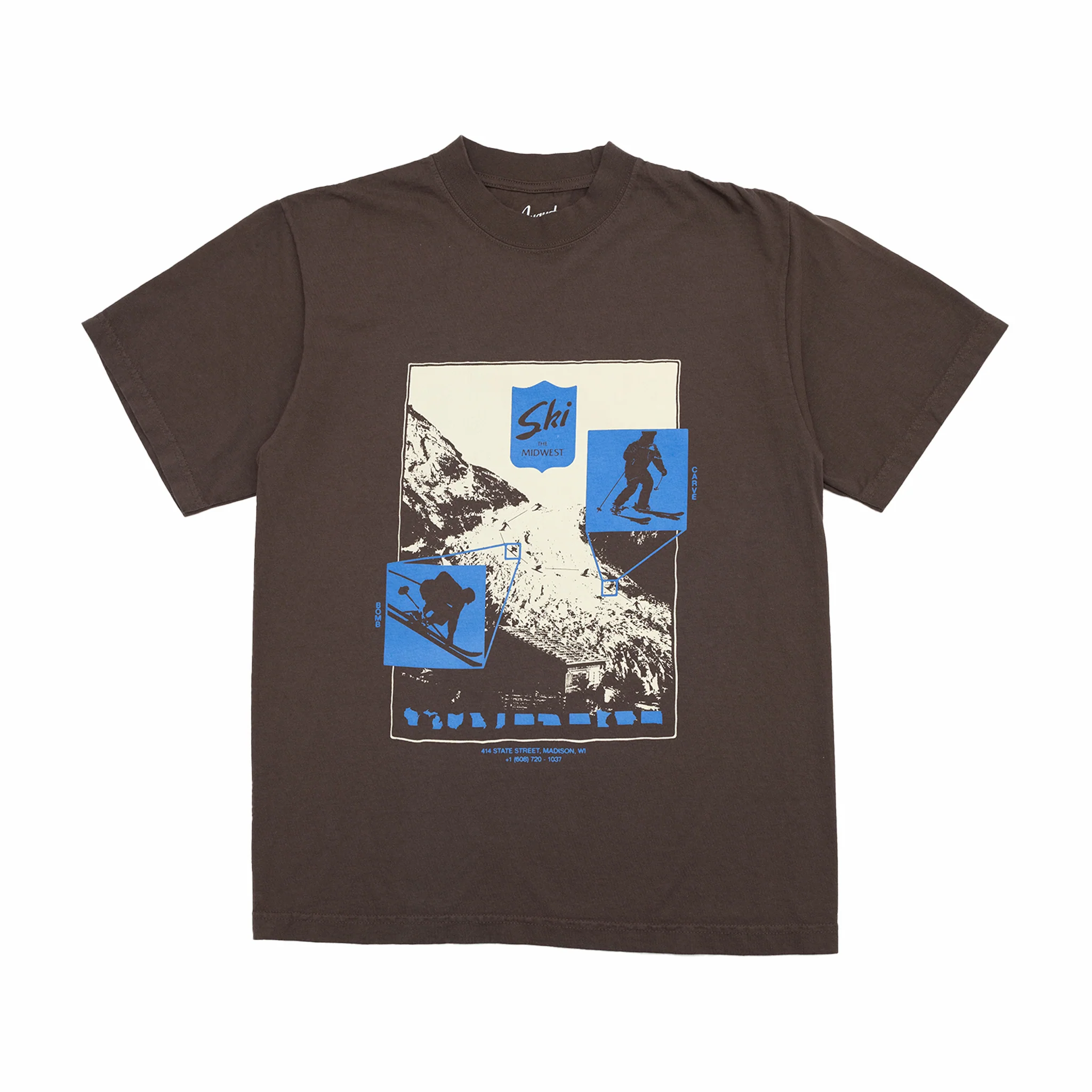 August "Ski the Midwest" Heavyweight T-Shirt (Mocha)