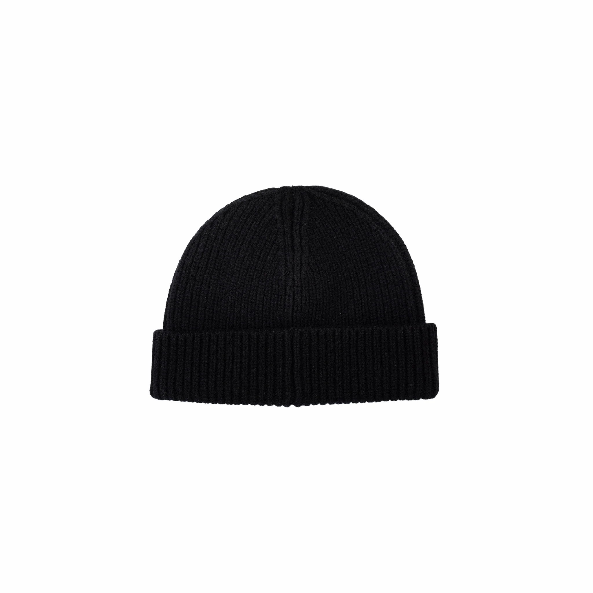 August "Ski the Midwest" Merino Wool Short Fisherman Beanie (Black) - Image 2