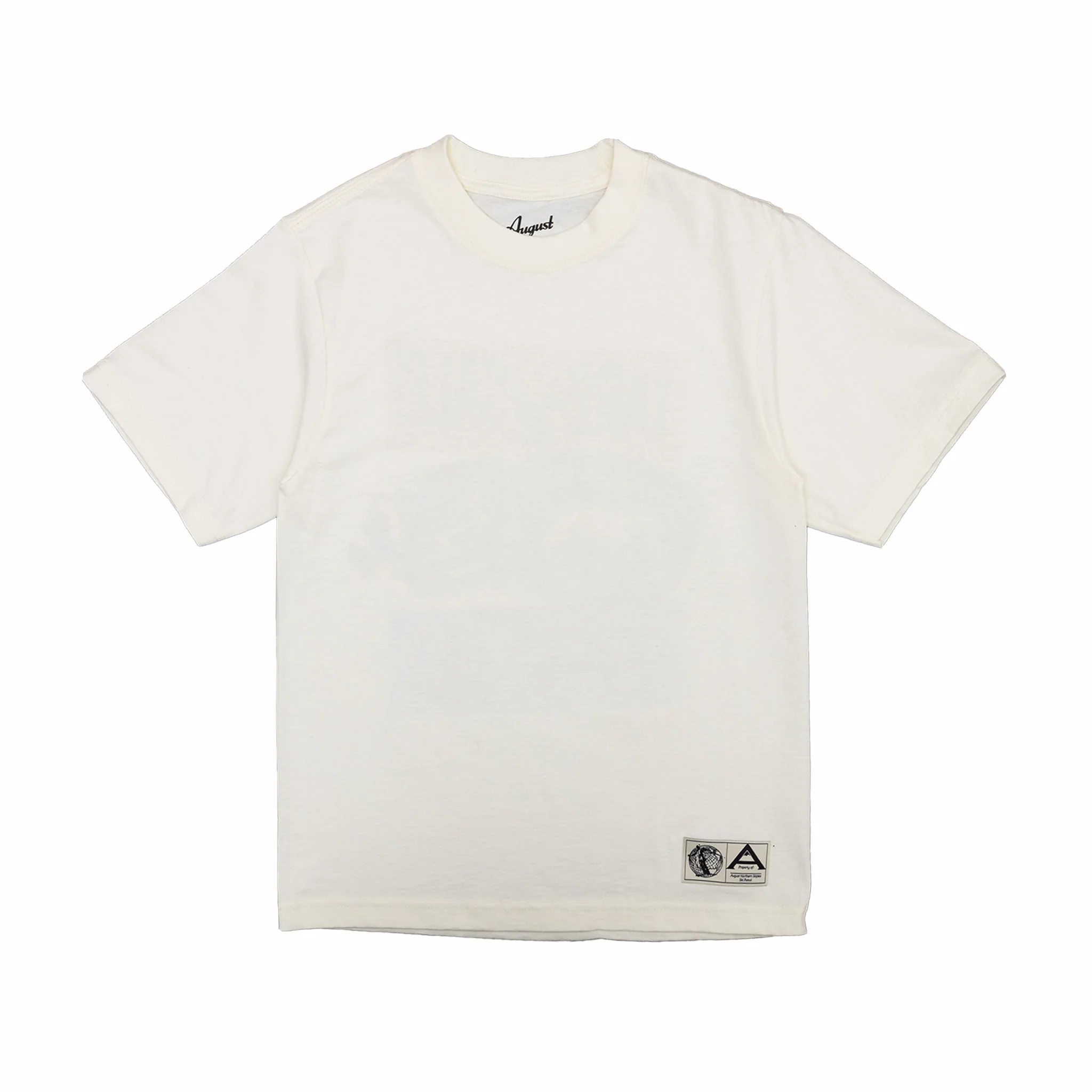 August "Ski the Midwest - Stickers" Heavyweight Cropped T-Shirt (Off White) - Image 2