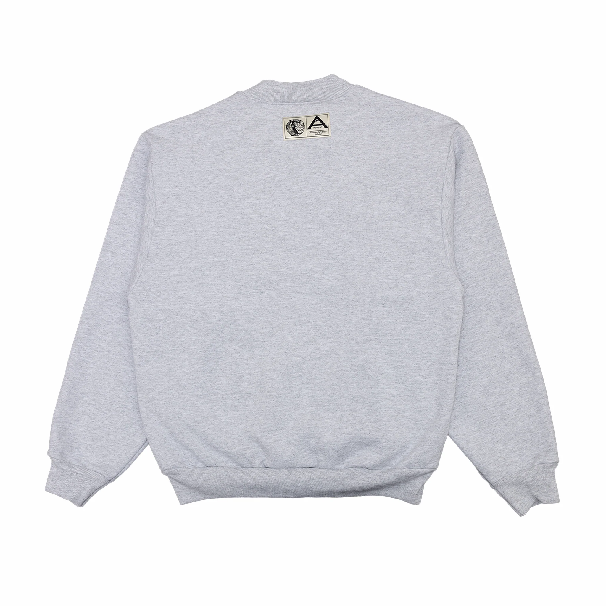 August "Ski the Midwest" V-Neck Wide Fit Sweatshirt (Ash) - Image 2