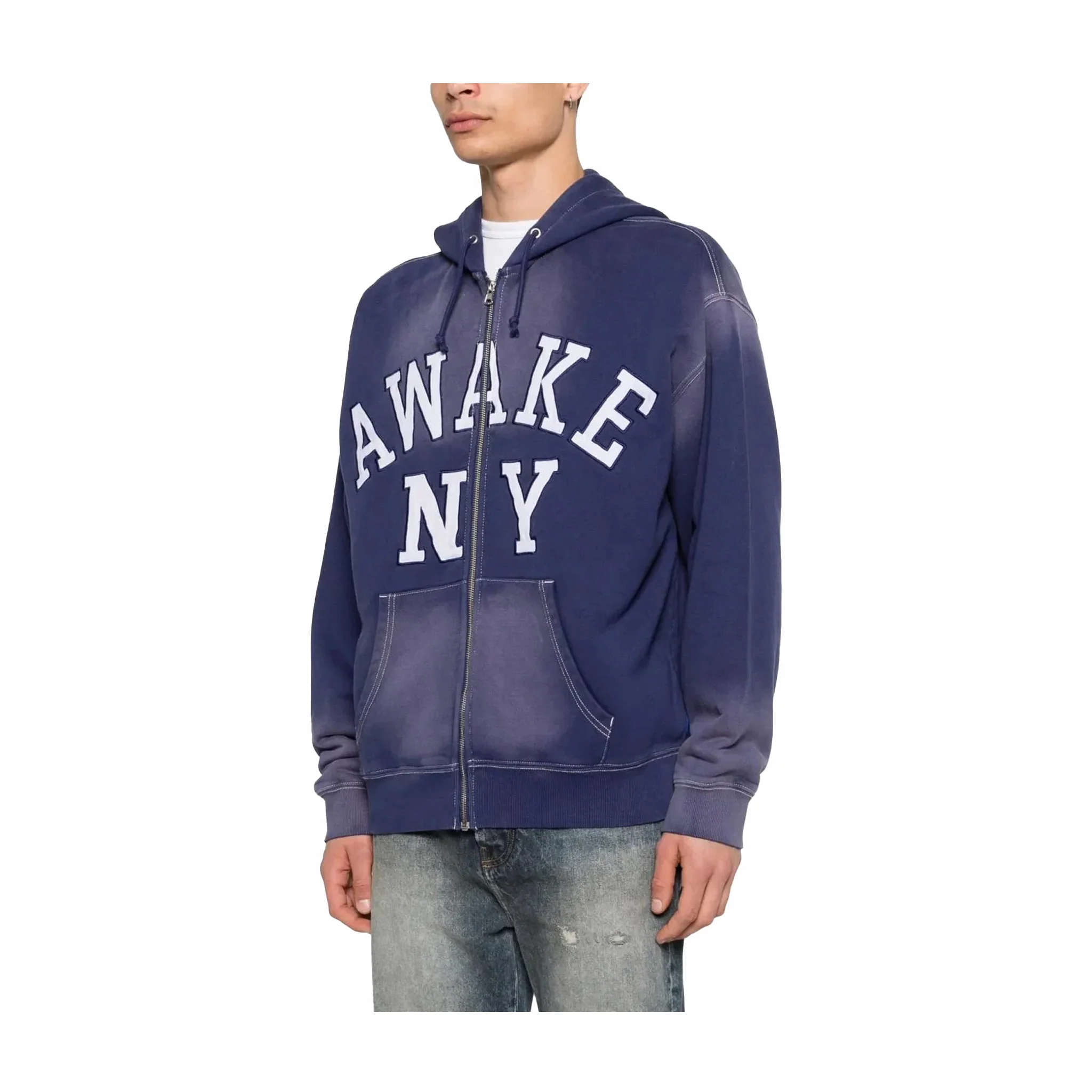 Awake NY Collegiate Arch Zip Hoodie (Navy) - Image 2