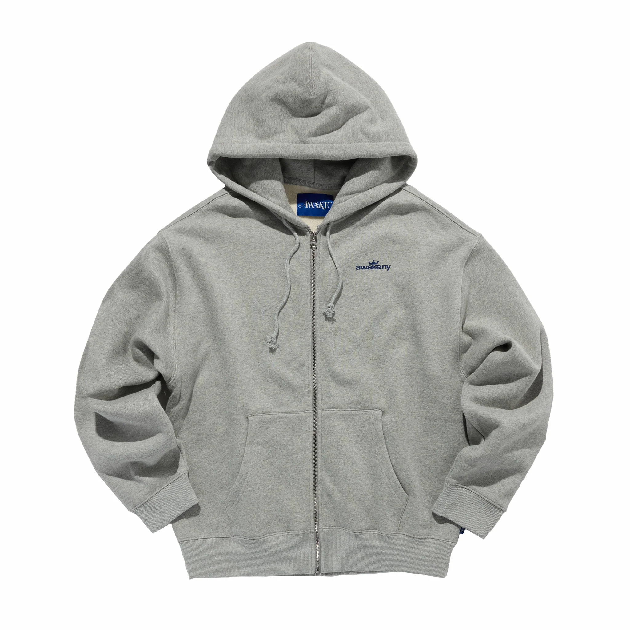 Awake NY Crown Logo Full Zip Hoodie (Heather Grey)