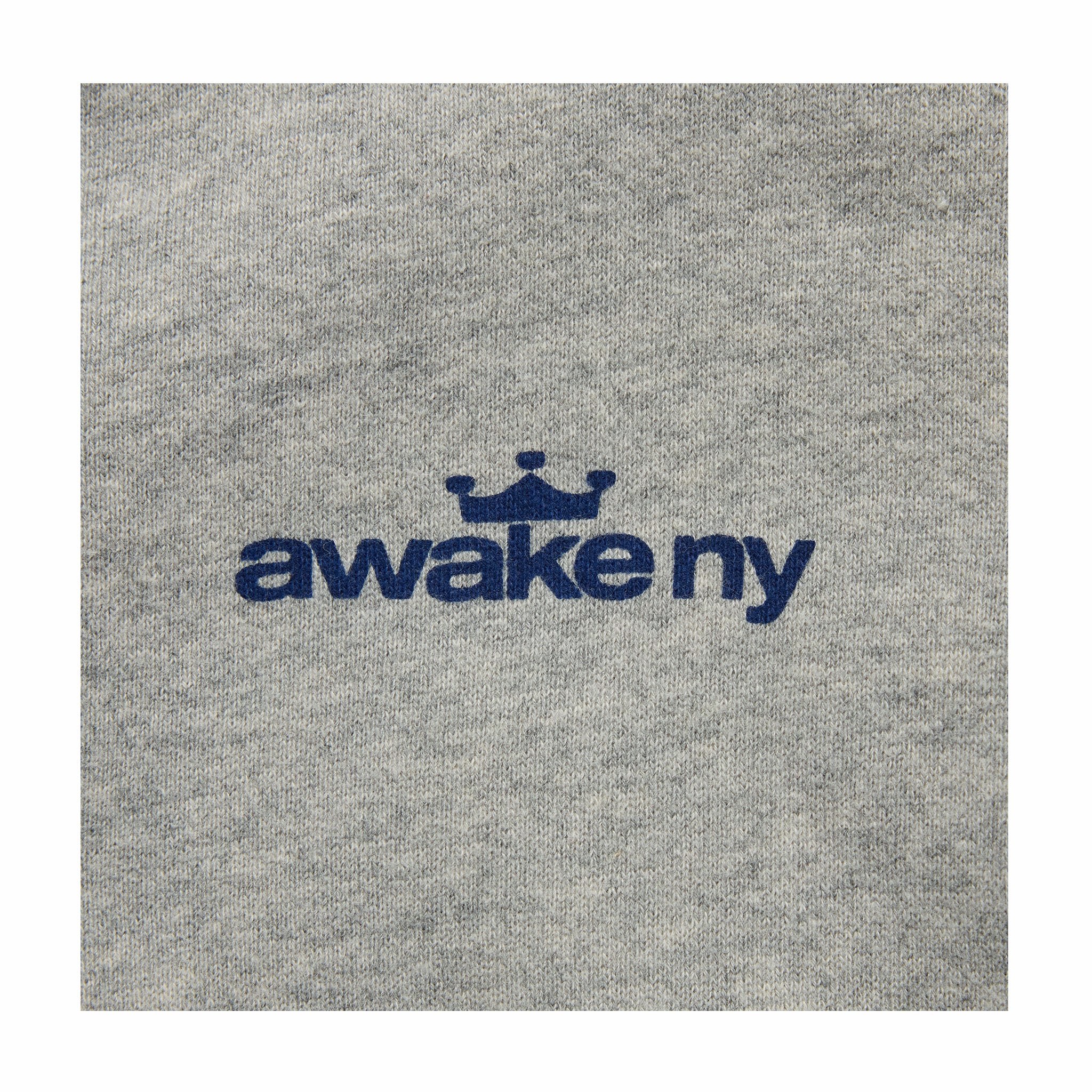 Awake NY Crown Logo Full Zip Hoodie (Heather Grey) - Image 2
