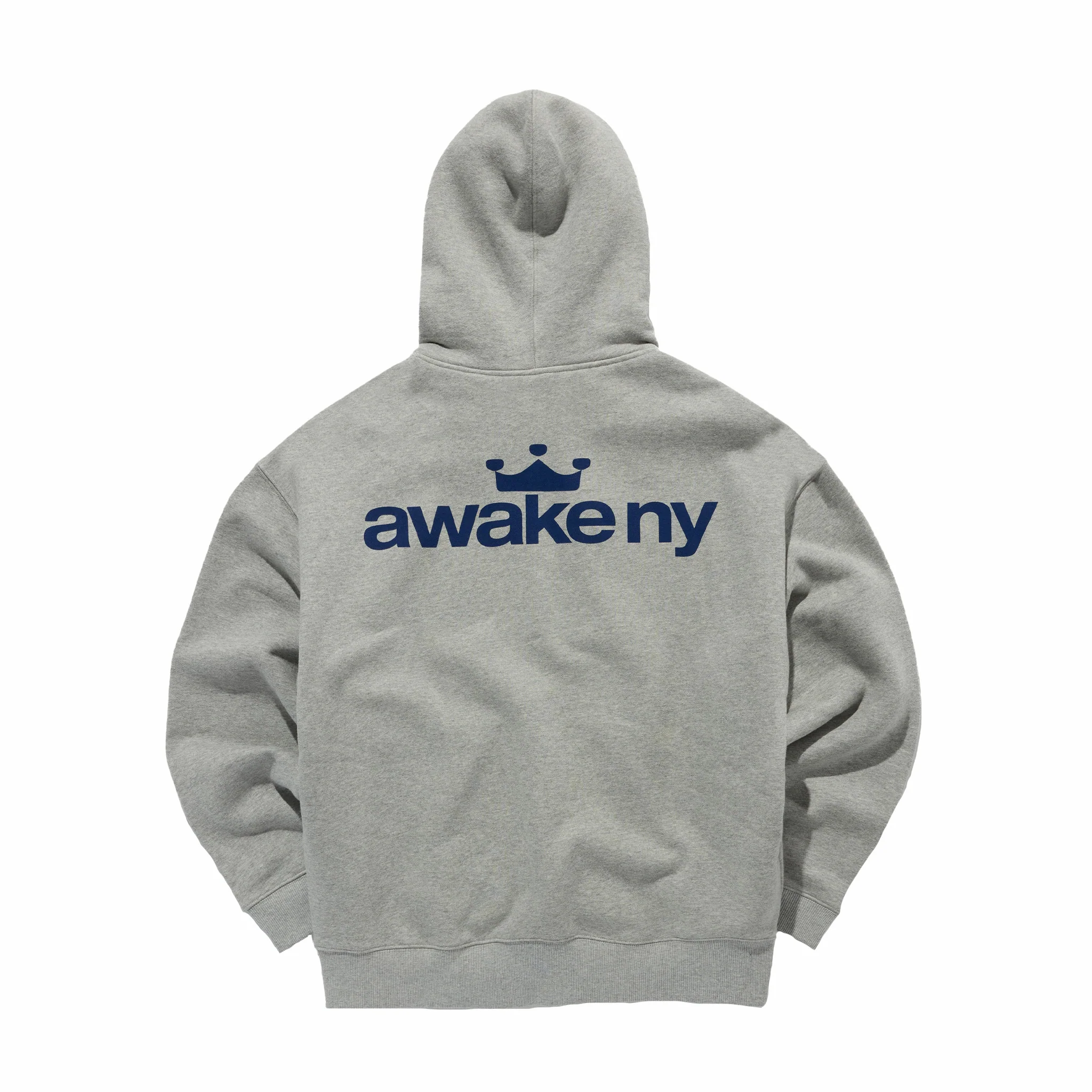 Awake NY Crown Logo Full Zip Hoodie (Heather Grey) - Image 3