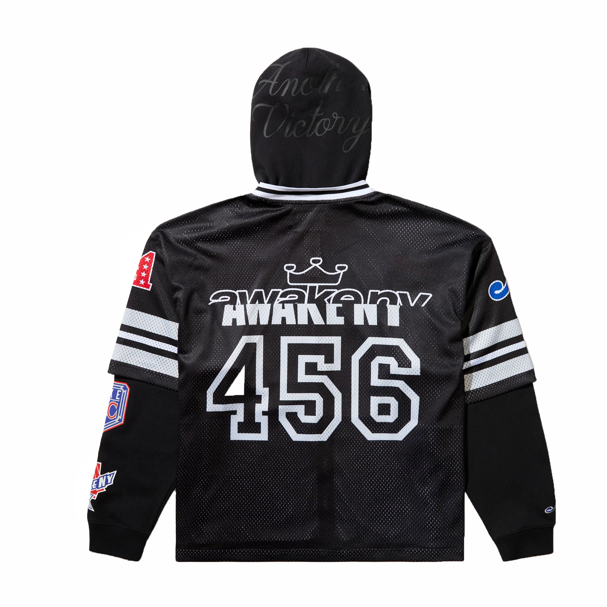 Awake NY Headcrack Champs Jersey Zip Hoodie (Black) - Image 2