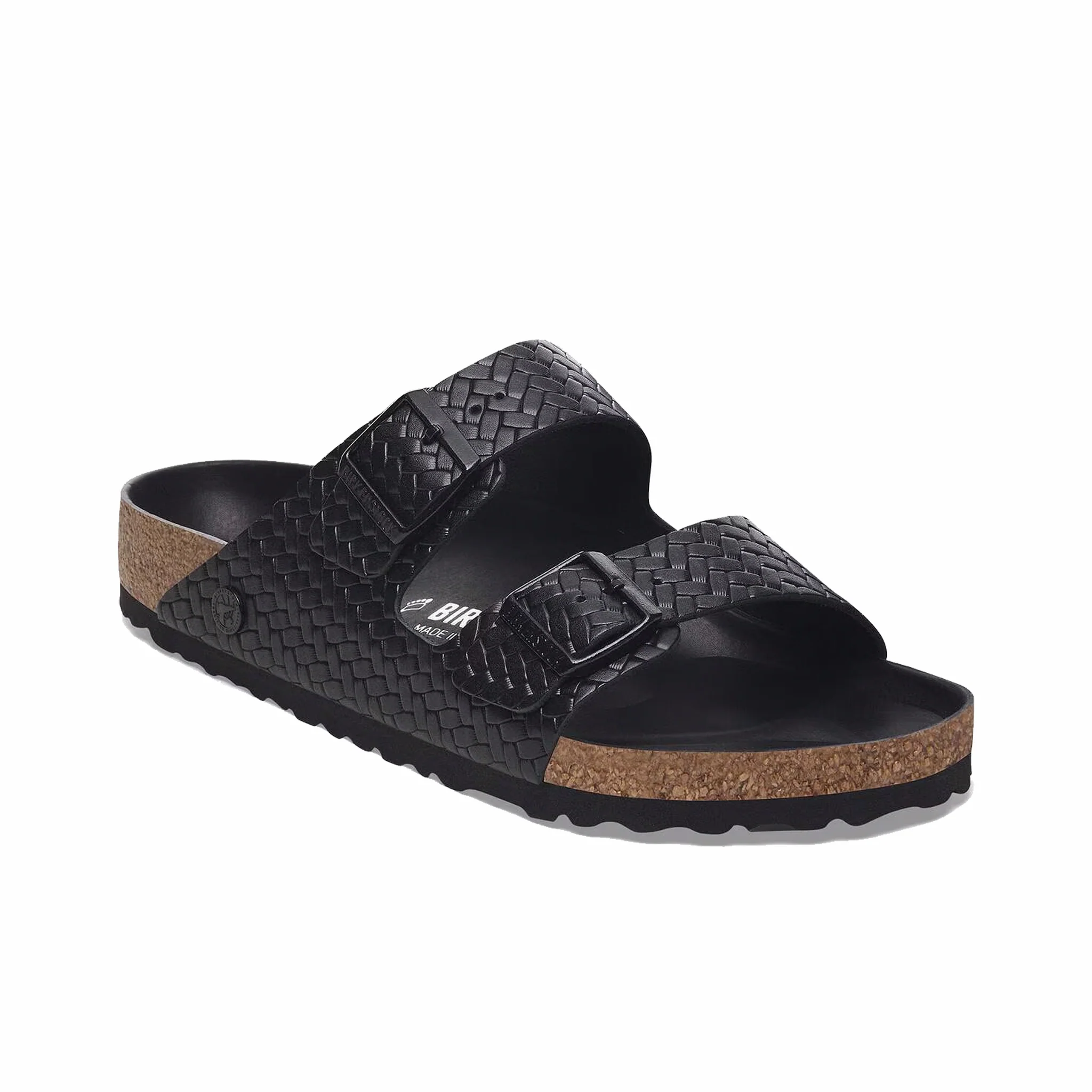 Birkenstock Men's Arizona Leather Woven - Regular (Embossed Black) - Image 2