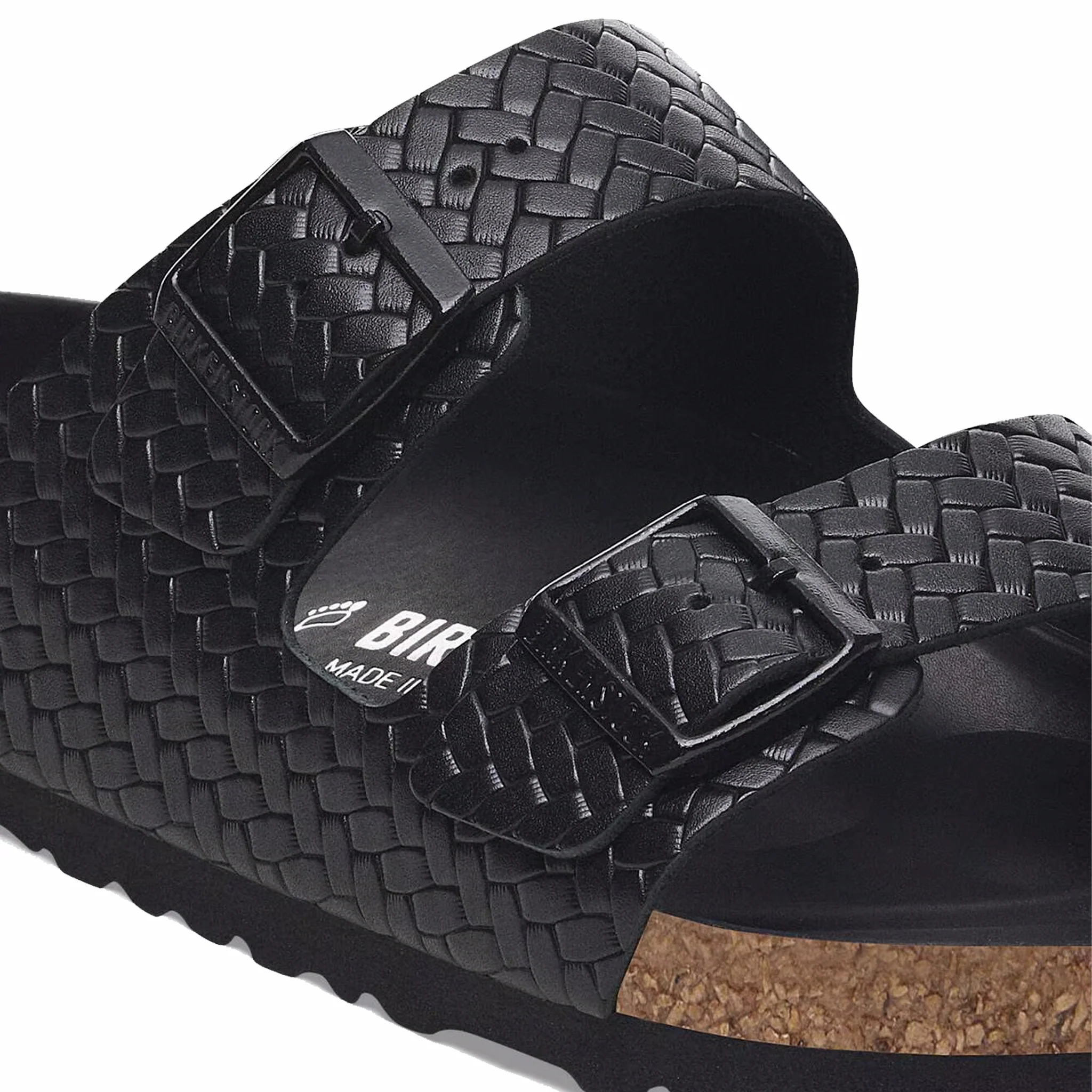 Birkenstock Men's Arizona Leather Woven - Regular (Embossed Black) - Image 4