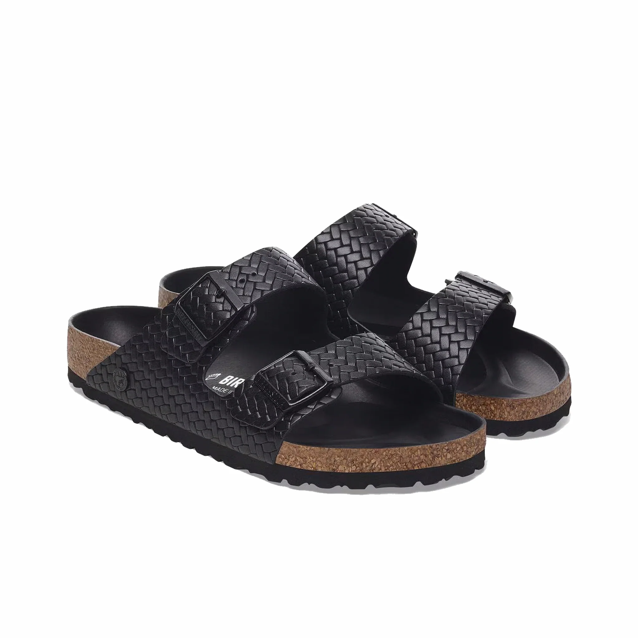 Birkenstock Men's Arizona Leather Woven - Regular (Embossed Black) - Image 5