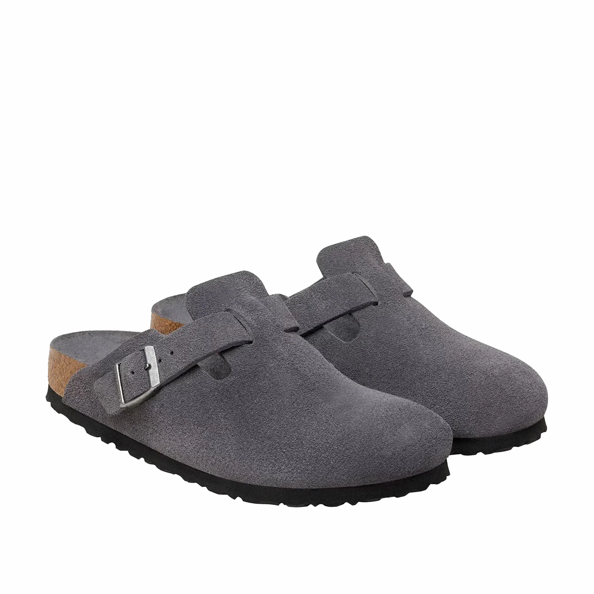 Birkenstock Men's Boston Soft Footbed Suede Leather - Regular (Charcoal) - Image 2