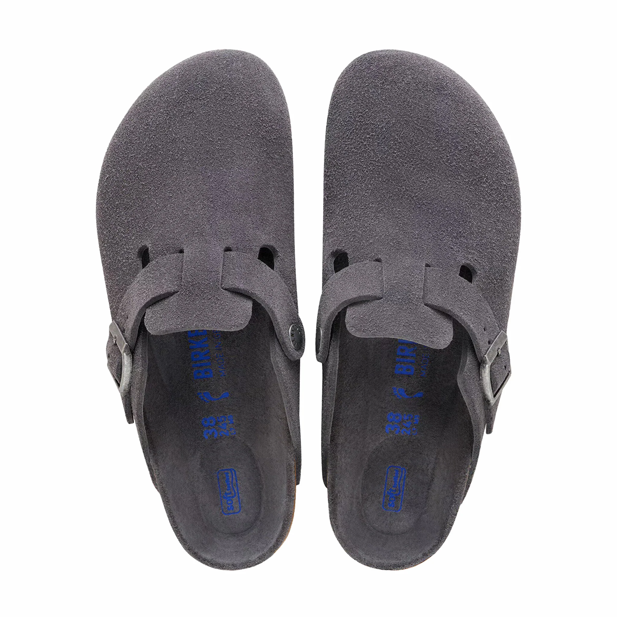 Birkenstock Men's Boston Soft Footbed Suede Leather - Regular (Charcoal) - Image 3