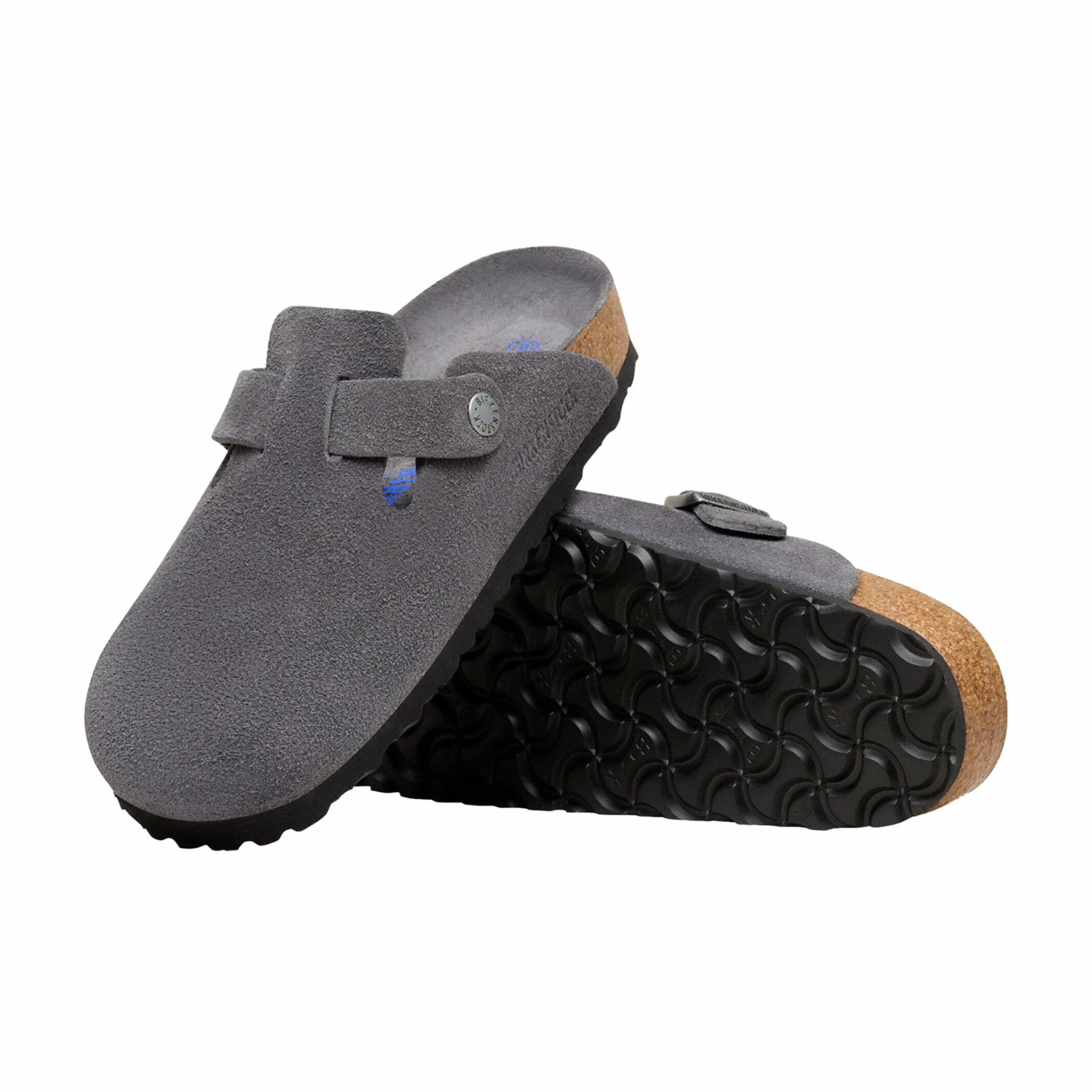 Birkenstock Men's Boston Soft Footbed Suede Leather - Regular (Charcoal) - Image 4
