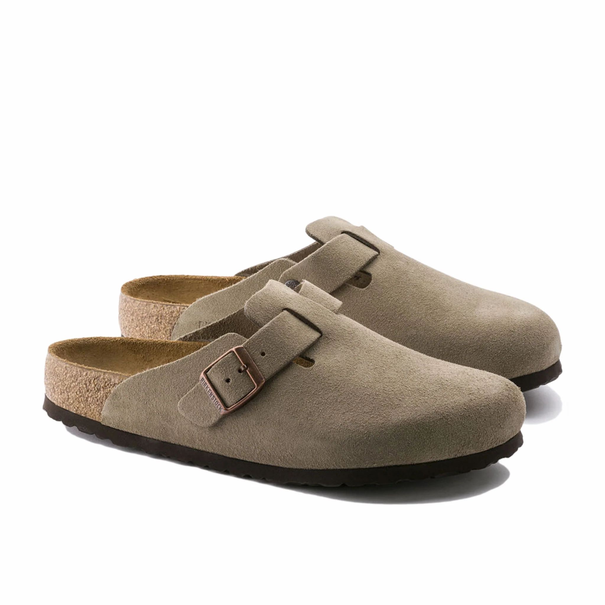 Birkenstock Unisex Boston Soft Footbed Suede Leather - Regular (Taupe) - Image 2