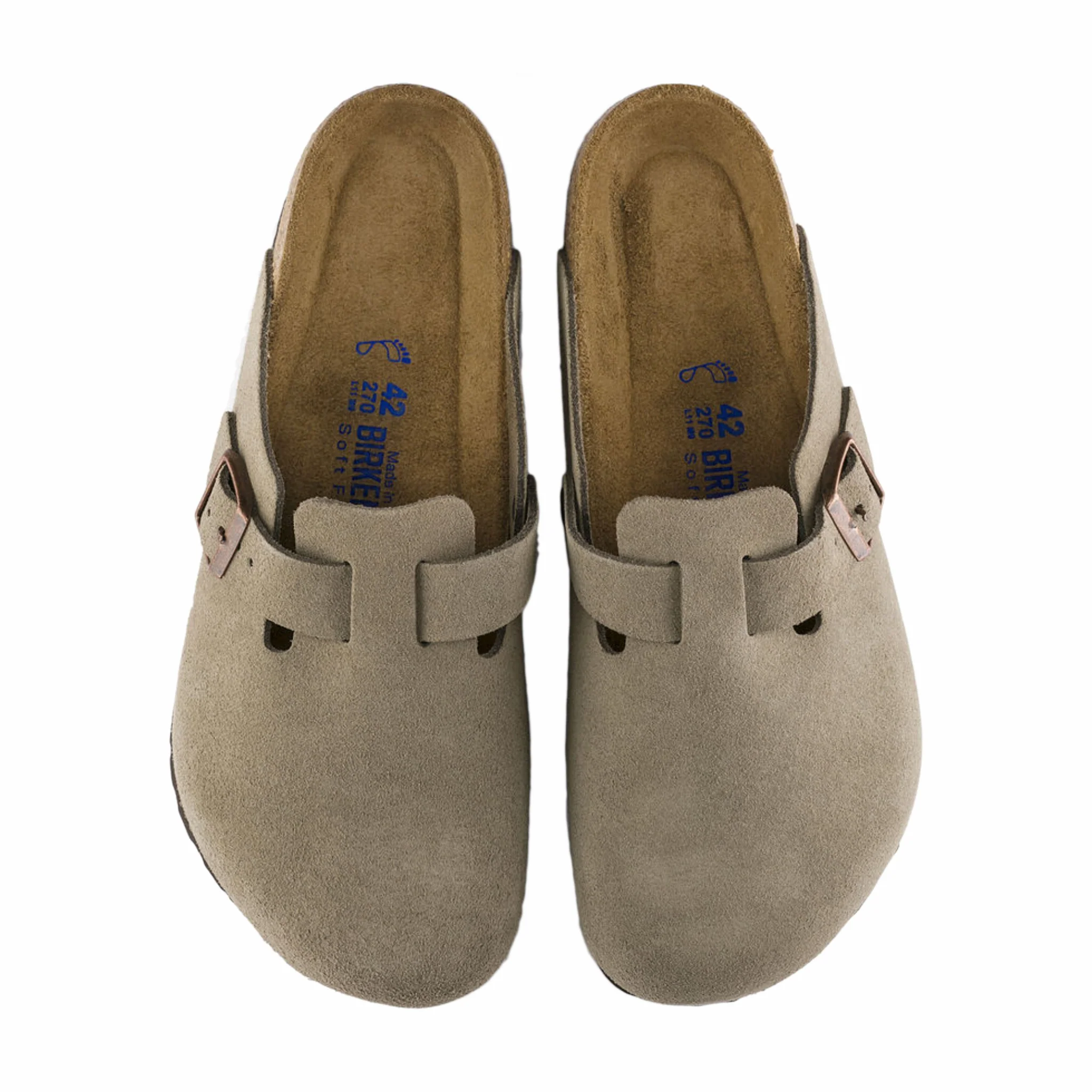 Birkenstock Unisex Boston Soft Footbed Suede Leather - Regular (Taupe) - Image 3