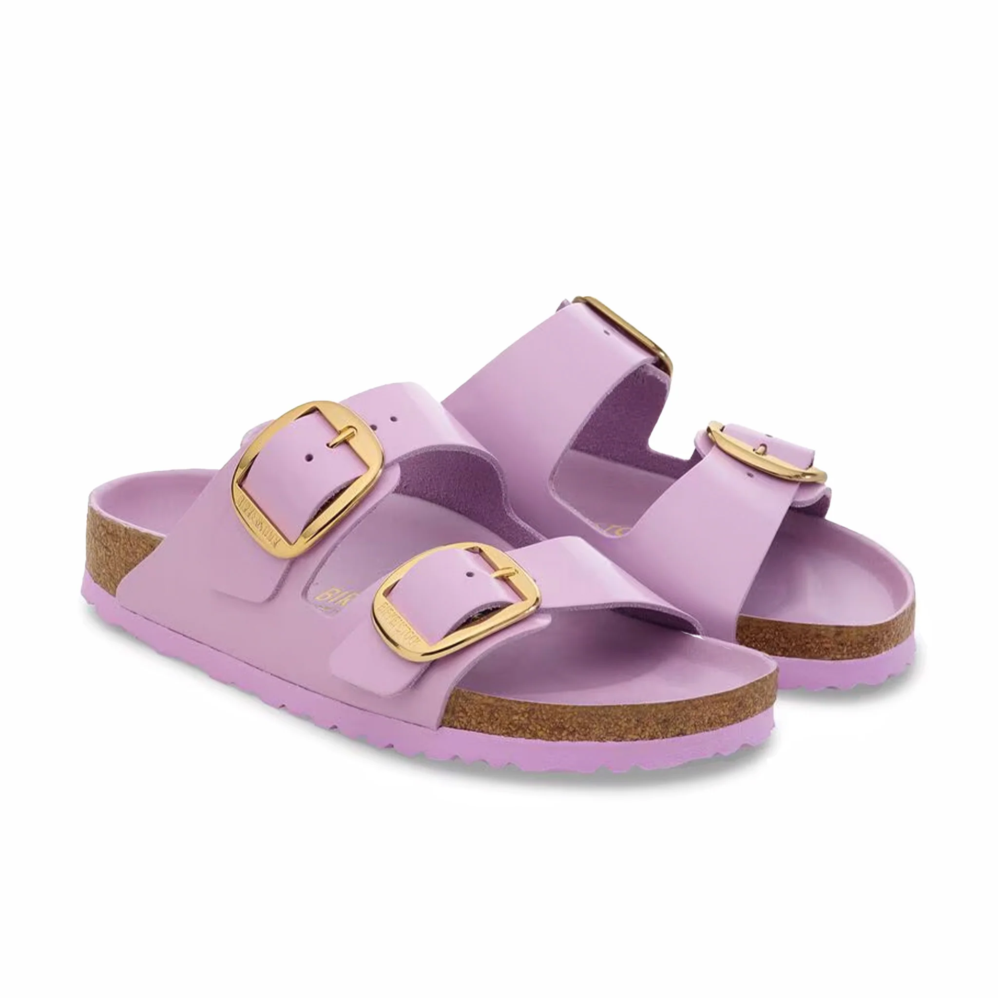 Birkenstock Women's Arizona Big Buckle Natural Leather Patent - Narrow (High Shine Crocus) - Image 2