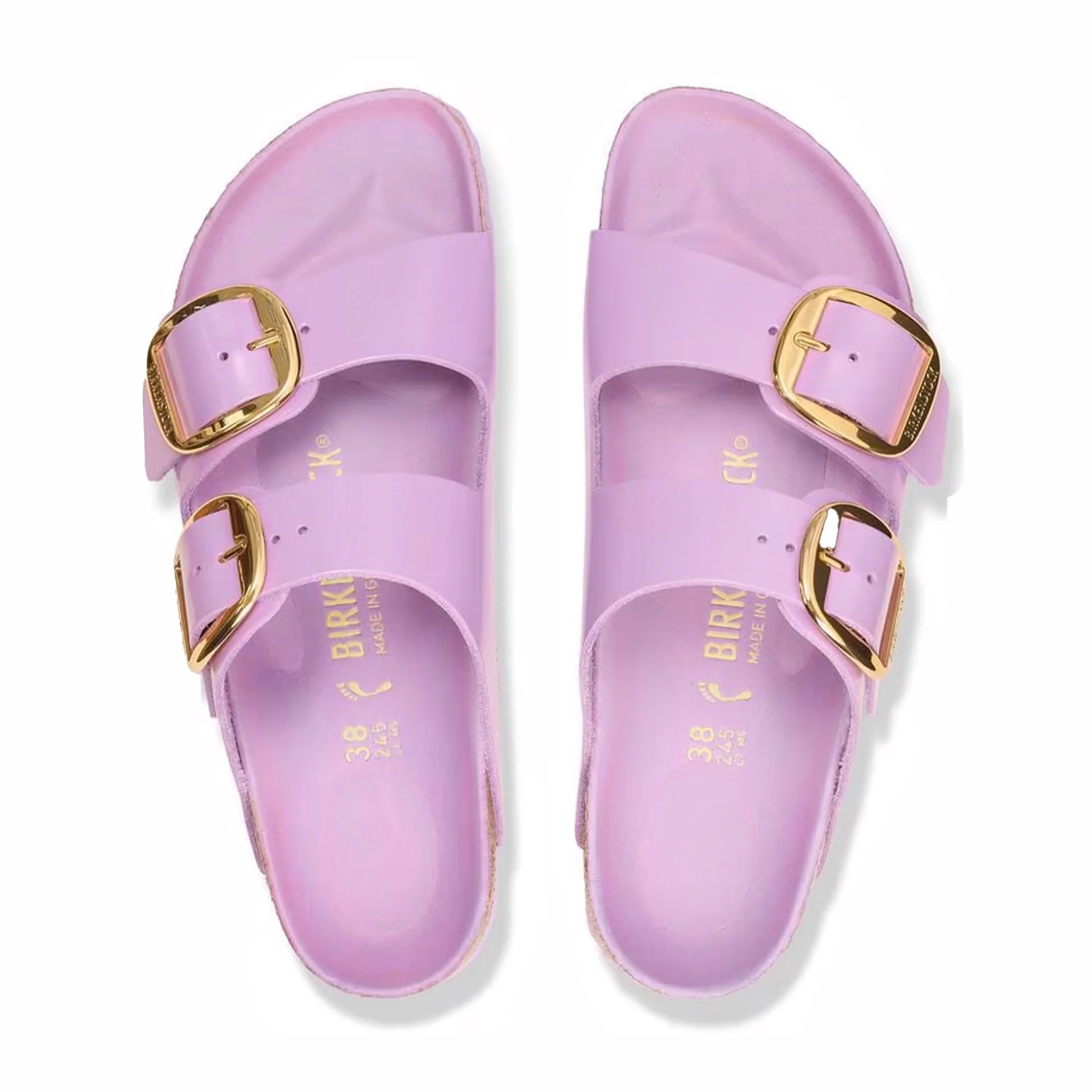 Birkenstock Women's Arizona Big Buckle Natural Leather Patent - Narrow (High Shine Crocus) - Image 3
