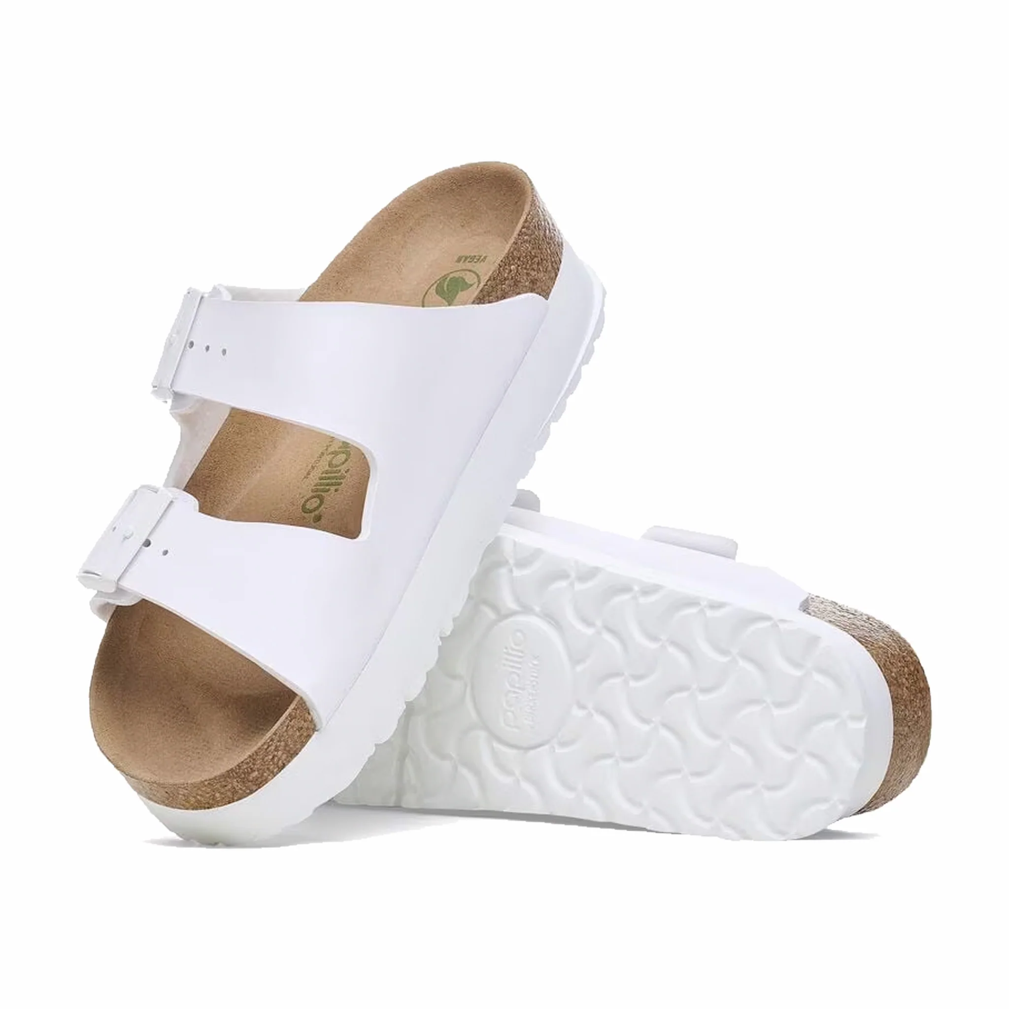 Birkenstock Women's Arizona Flex Platform Birko-Flor - Narrow  (White) - Image 4