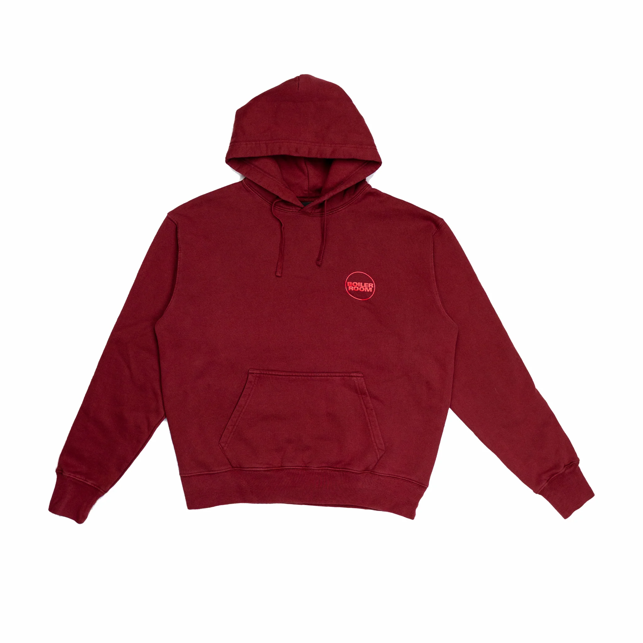 Boiler Room Core Logo Garment Dyed Hoodie (Oxblood) - Image 2