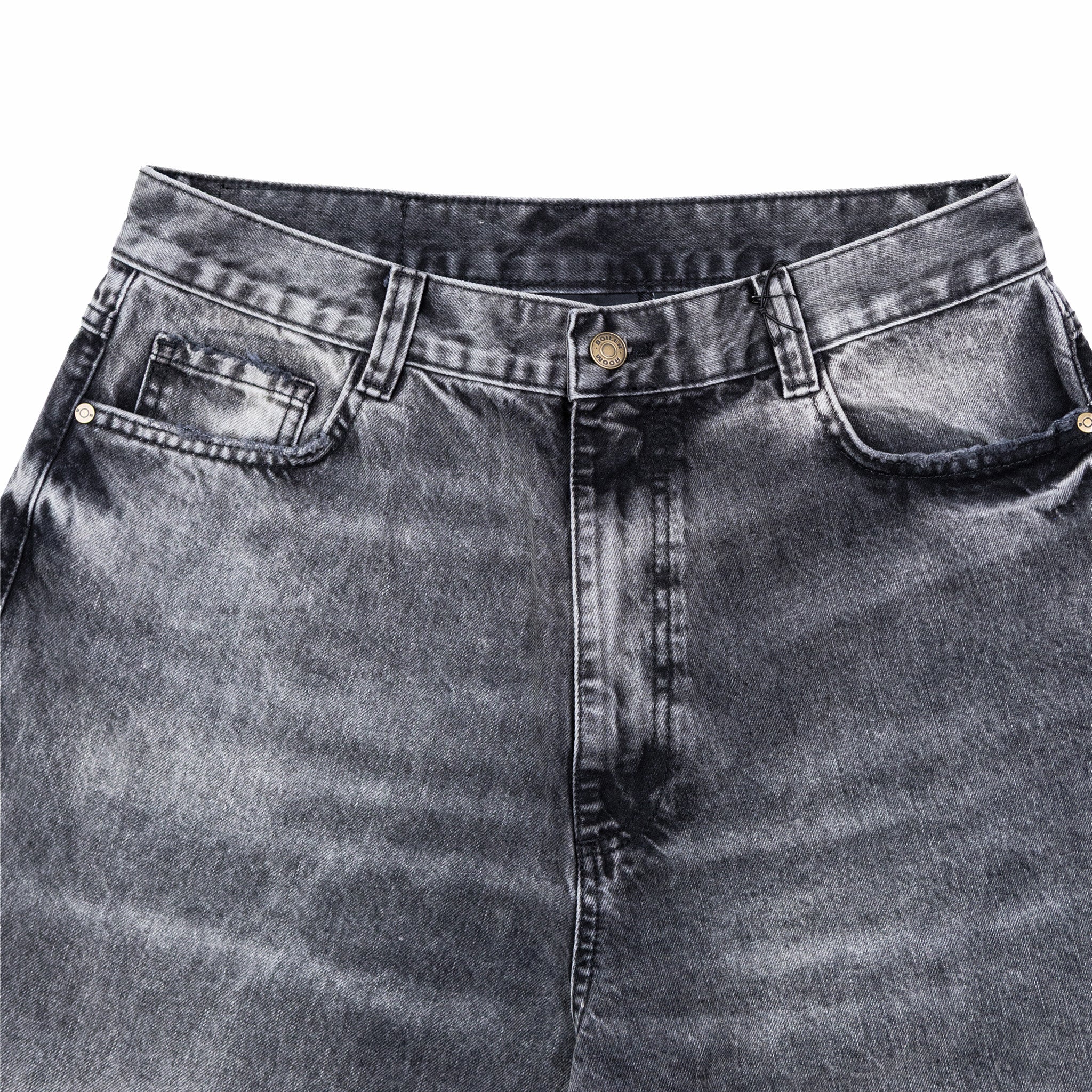 Boiler Room Denim Shorts (Black) - Image 3