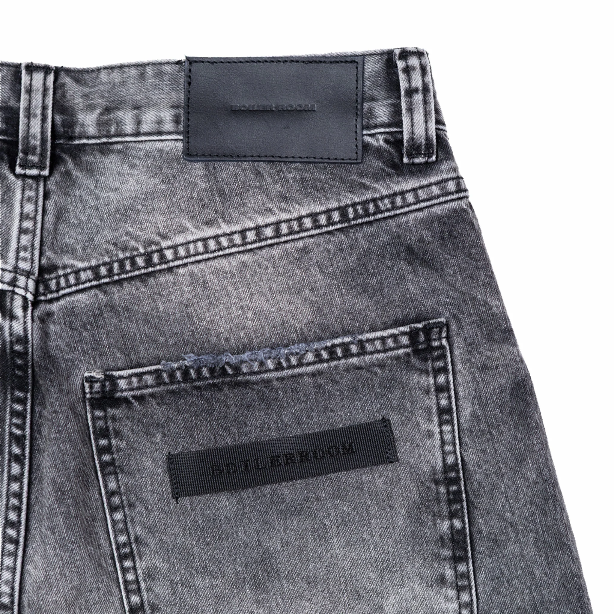 Boiler Room Denim Shorts (Black) - Image 4