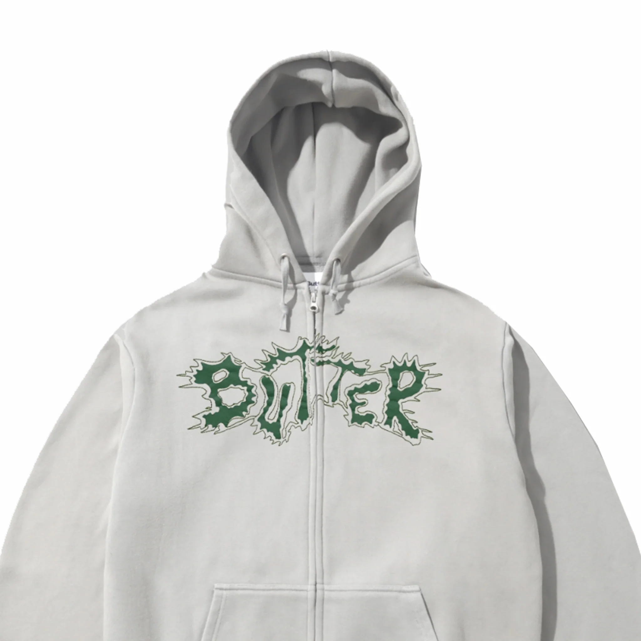 Butter Goods Eruption Zip-Thru Hoodie (Grey) - Image 2