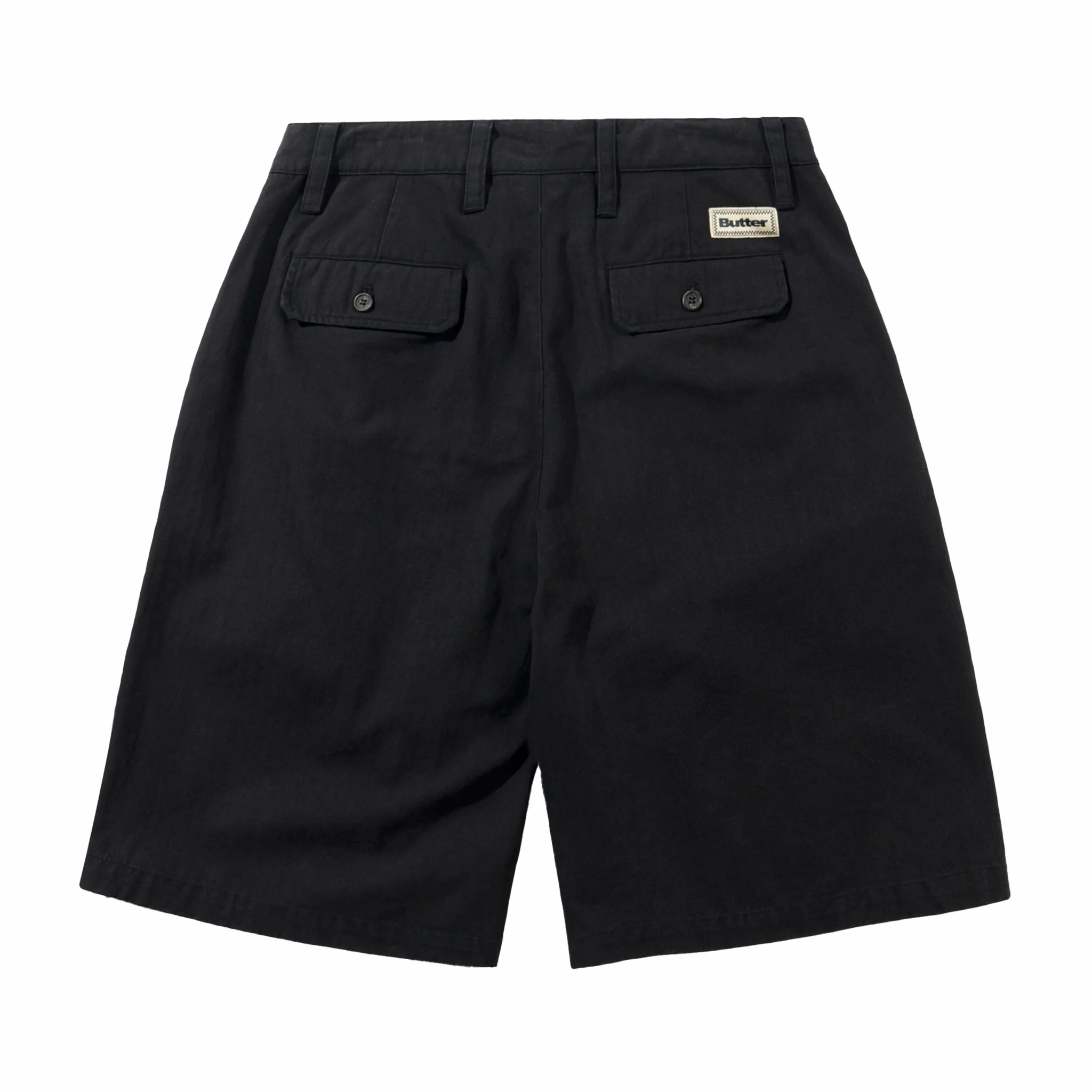 Butter Goods Pleated Shorts (Washed Black) - Image 2