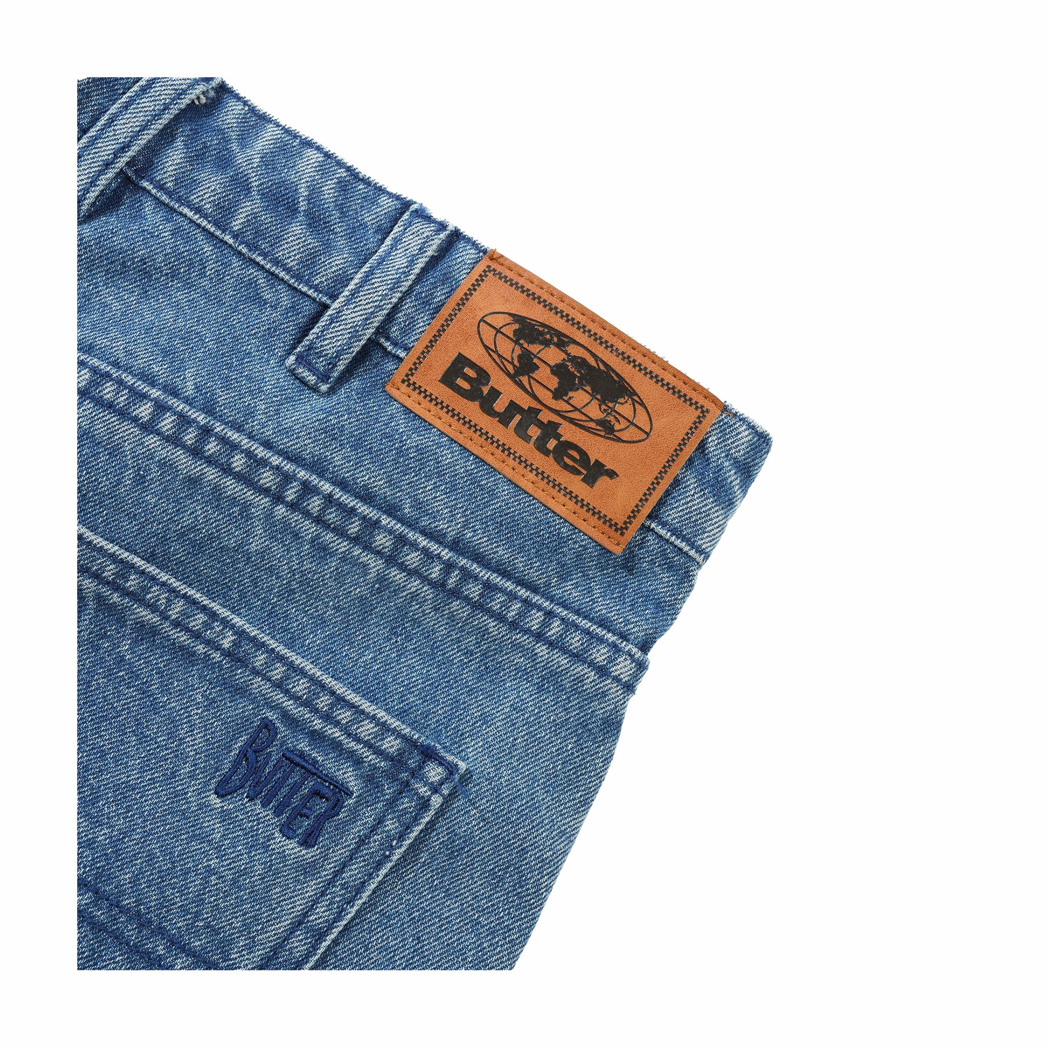 Butter Goods Straight Leg Denim Jeans (Distressed Indigo) - Image 3