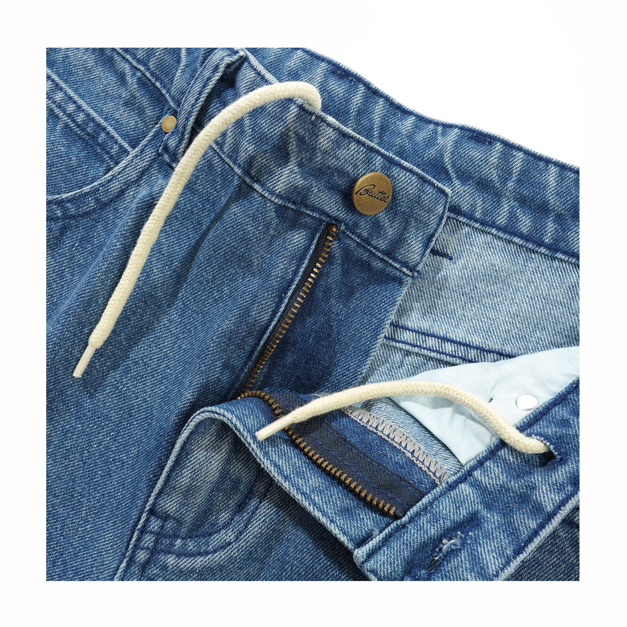 Butter Goods Straight Leg Denim Jeans (Distressed Indigo) - Image 4