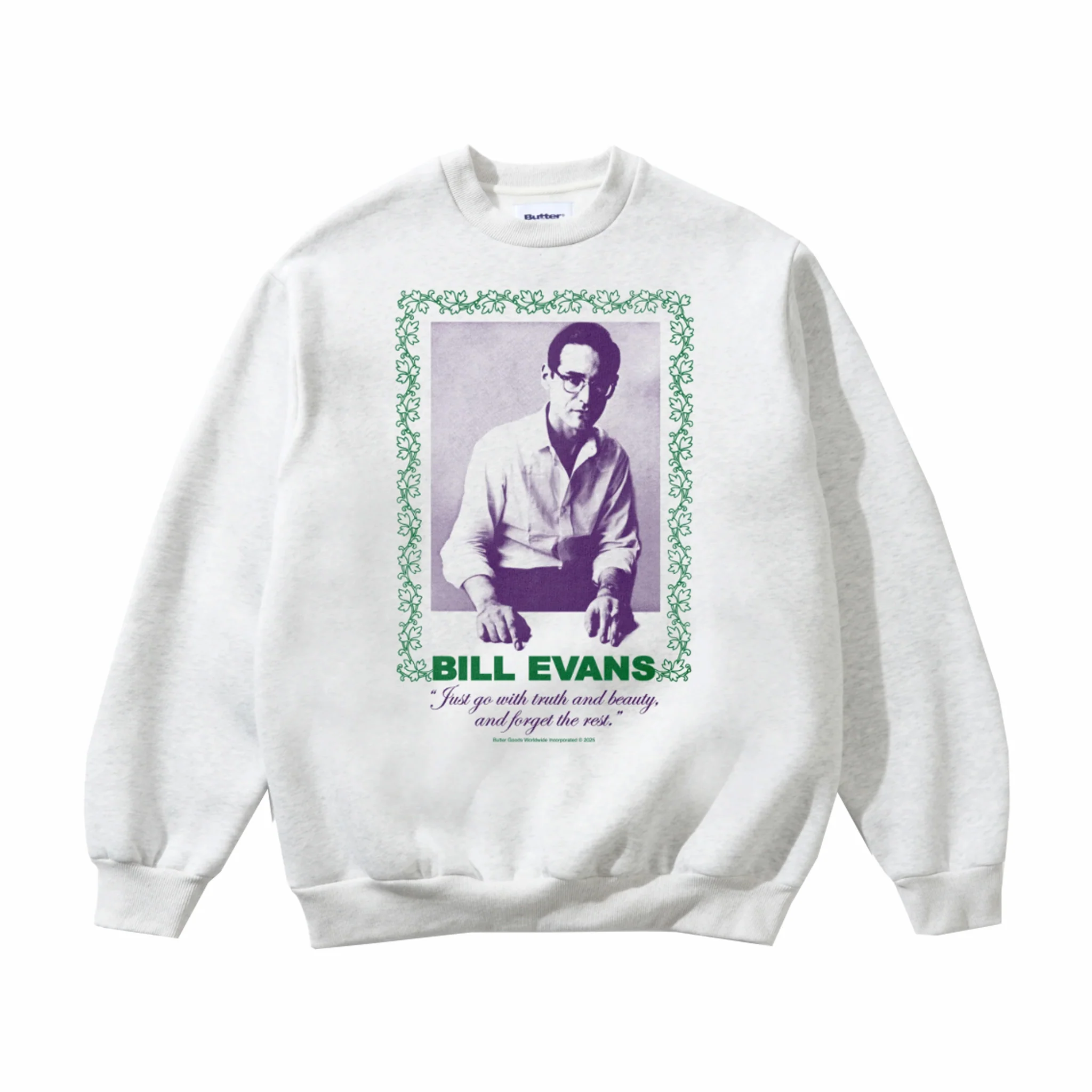 Butter Goods x Bill Evans Truth & Beauty Crewneck (Ash)