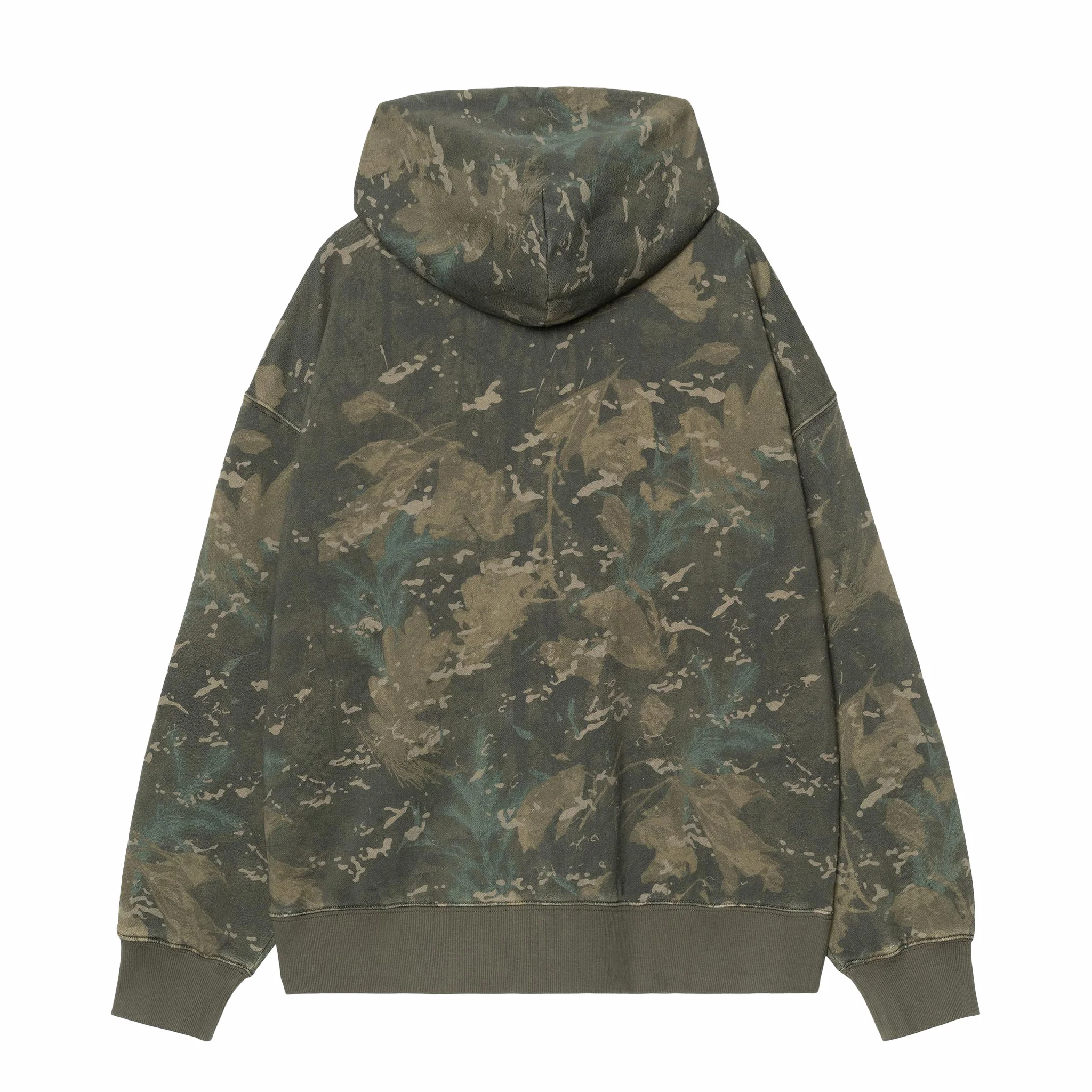 Carhartt WIP Hooded Benton Sweatshirt Jacket (Green Camo Combi) - Image 2