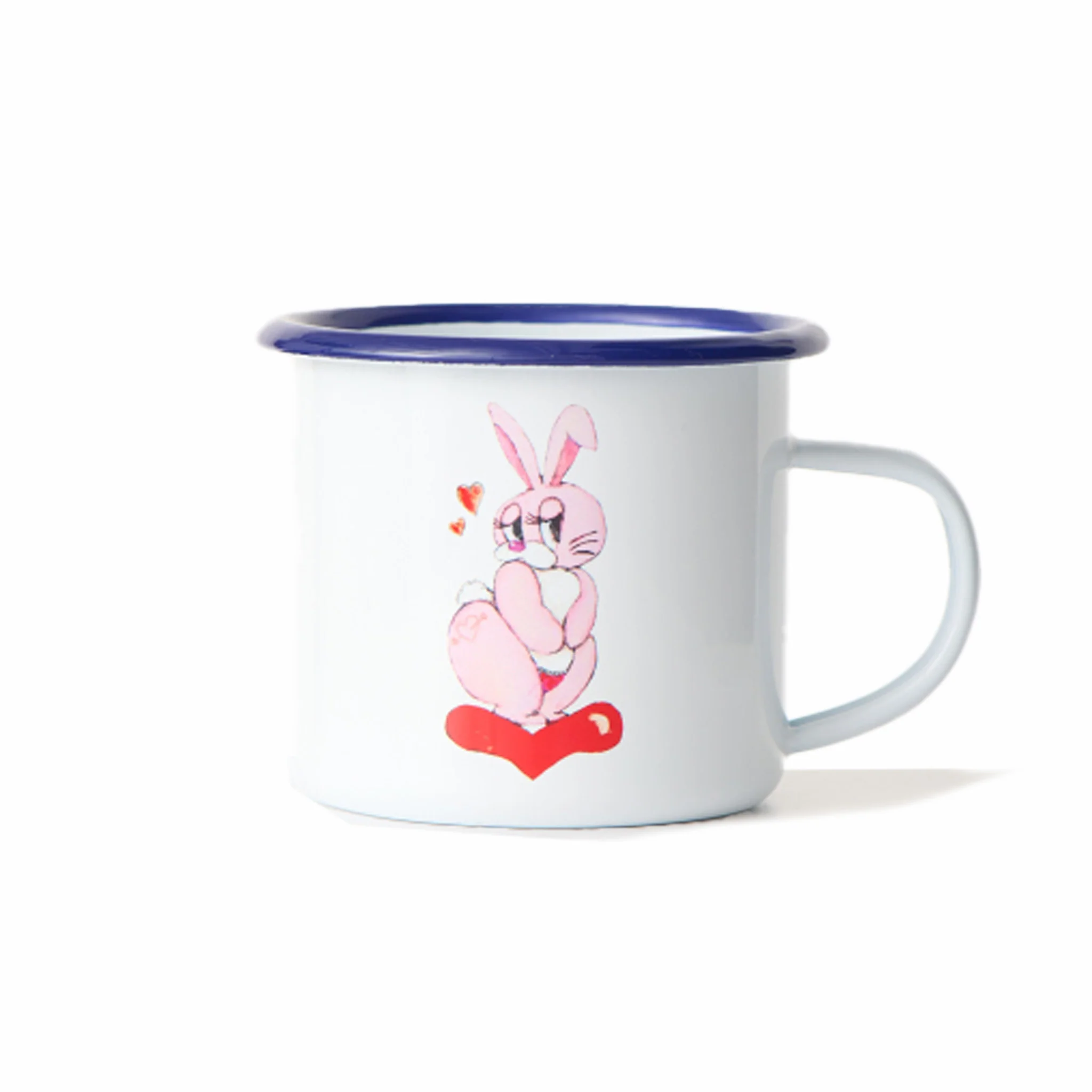 Carne Bollente One Thirsty Rabbit Enamel Mug (White)