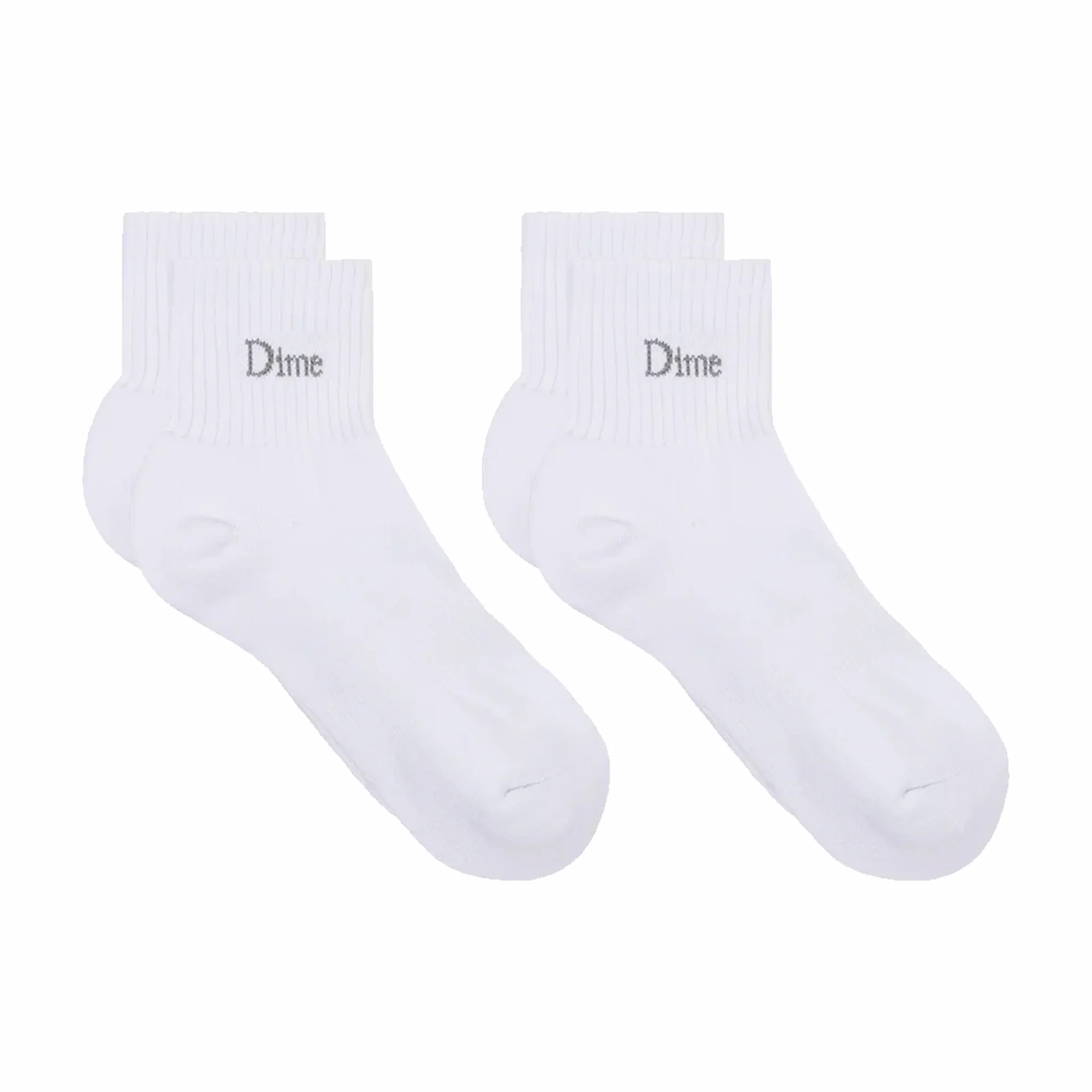 Dime Classic 2 Pack Crew Socks (White)