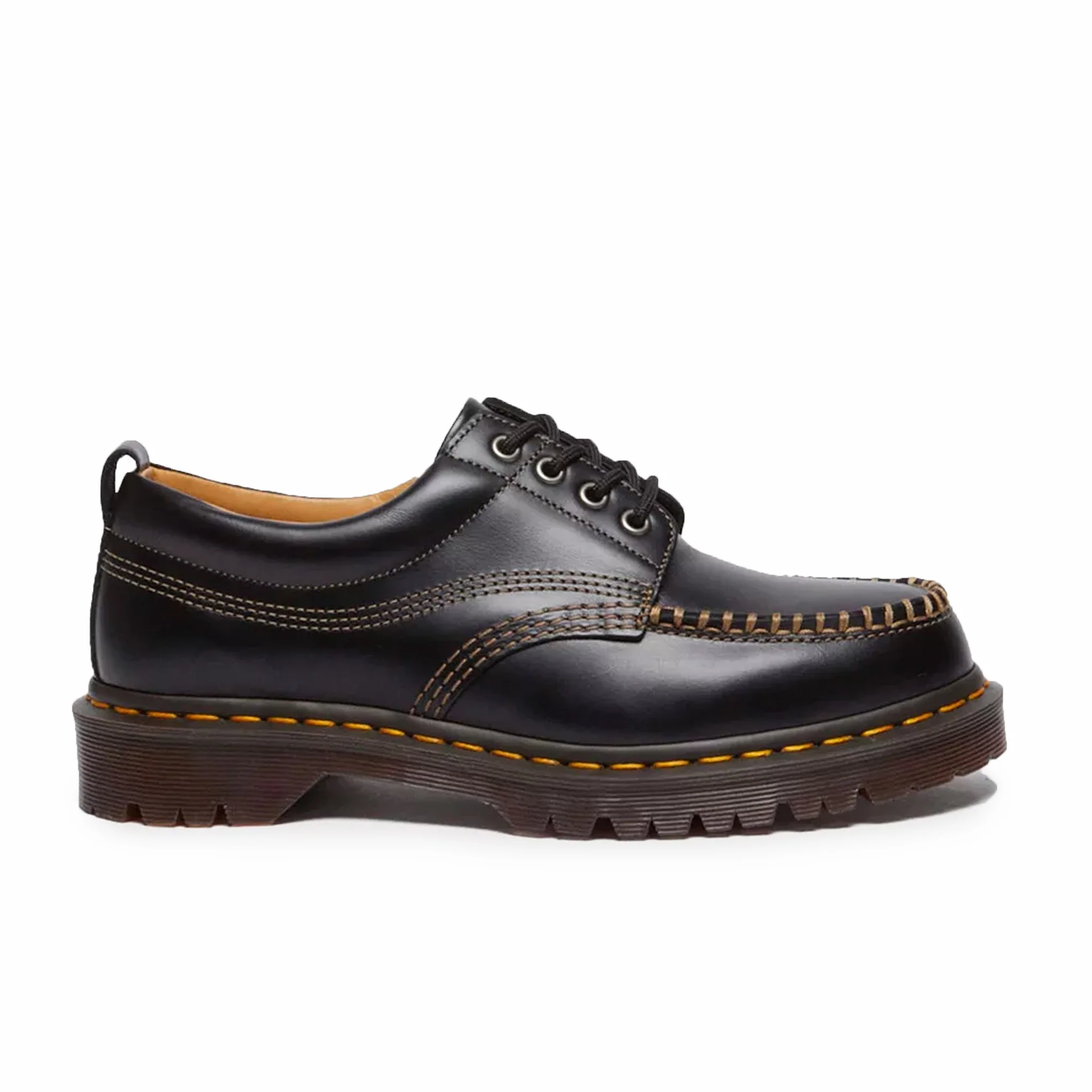 Dr. Martens Unisex Lowell Leather Moc Toe Shoes (Black/Analine)