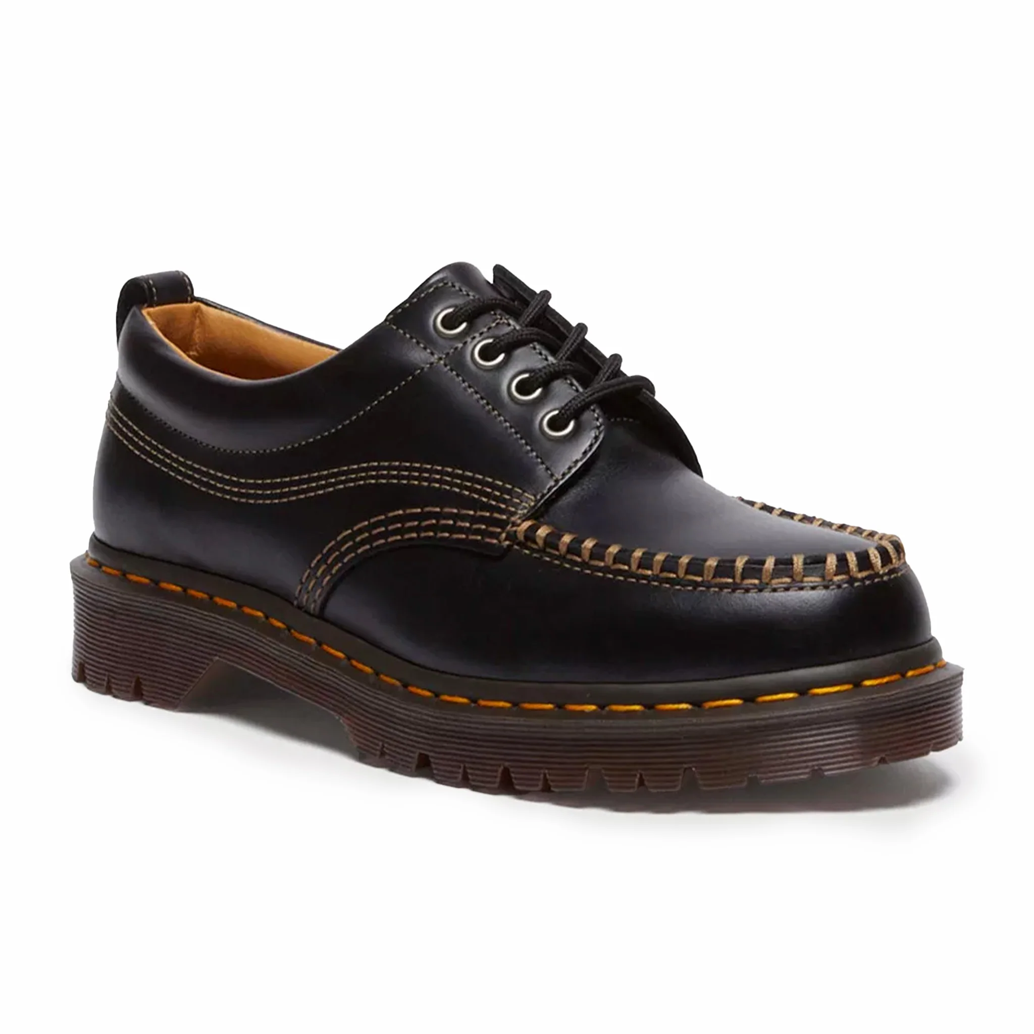 Dr. Martens Unisex Lowell Leather Moc Toe Shoes (Black/Analine) - Image 2