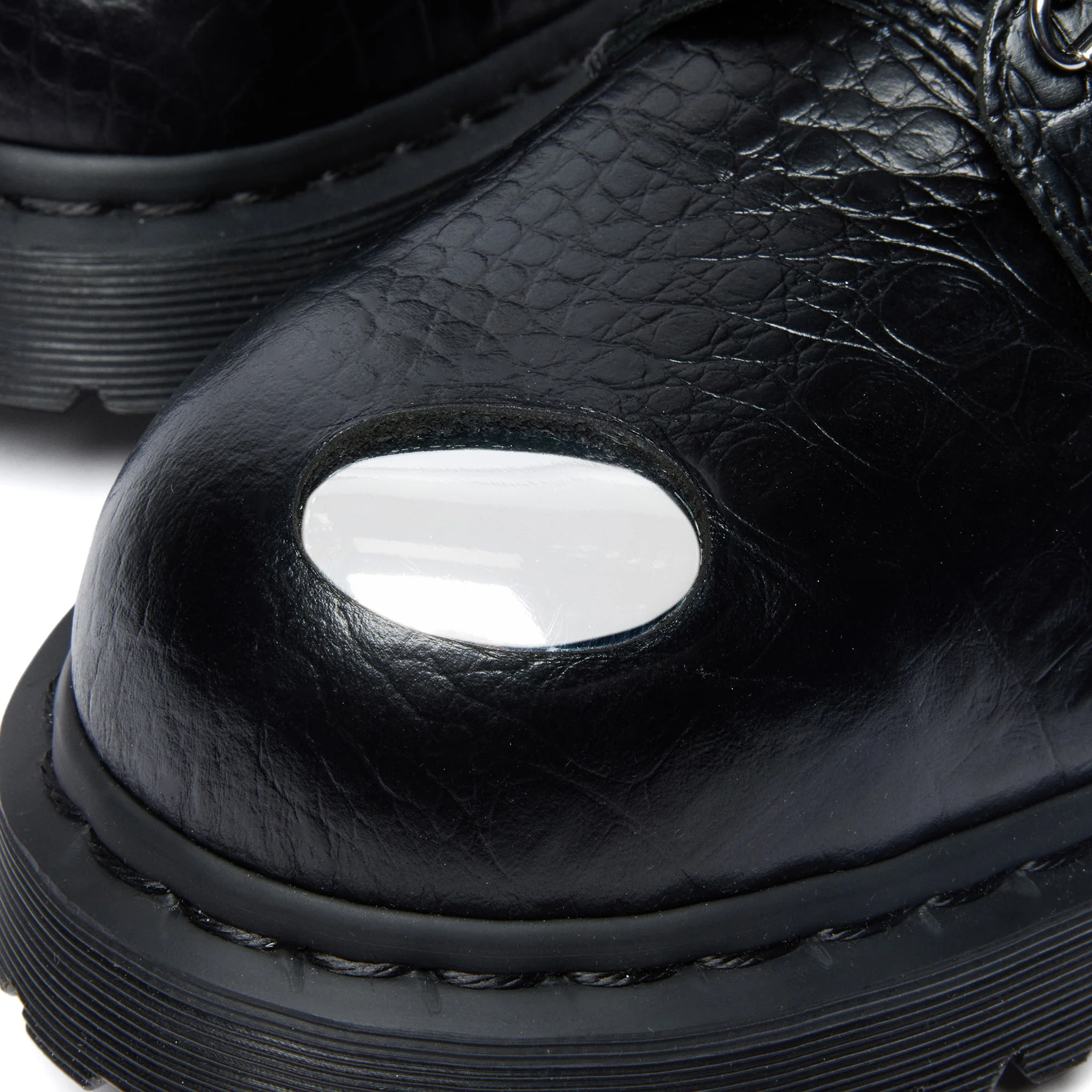 Dr. Martens Men's 1460 Pascal Steel Toe Analine Croc Embossed Boot (Black) - Image 5