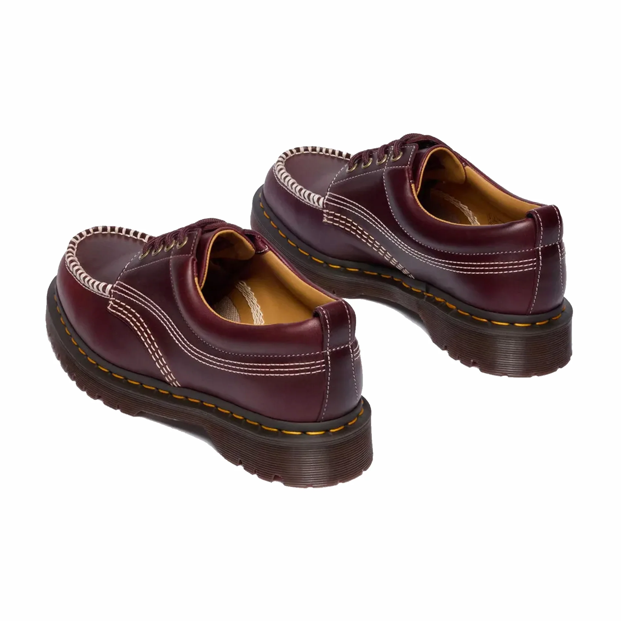 Dr. Martens Unisex Lowell Leather Moc Toe Shoes (Cherry Red) - Image 4