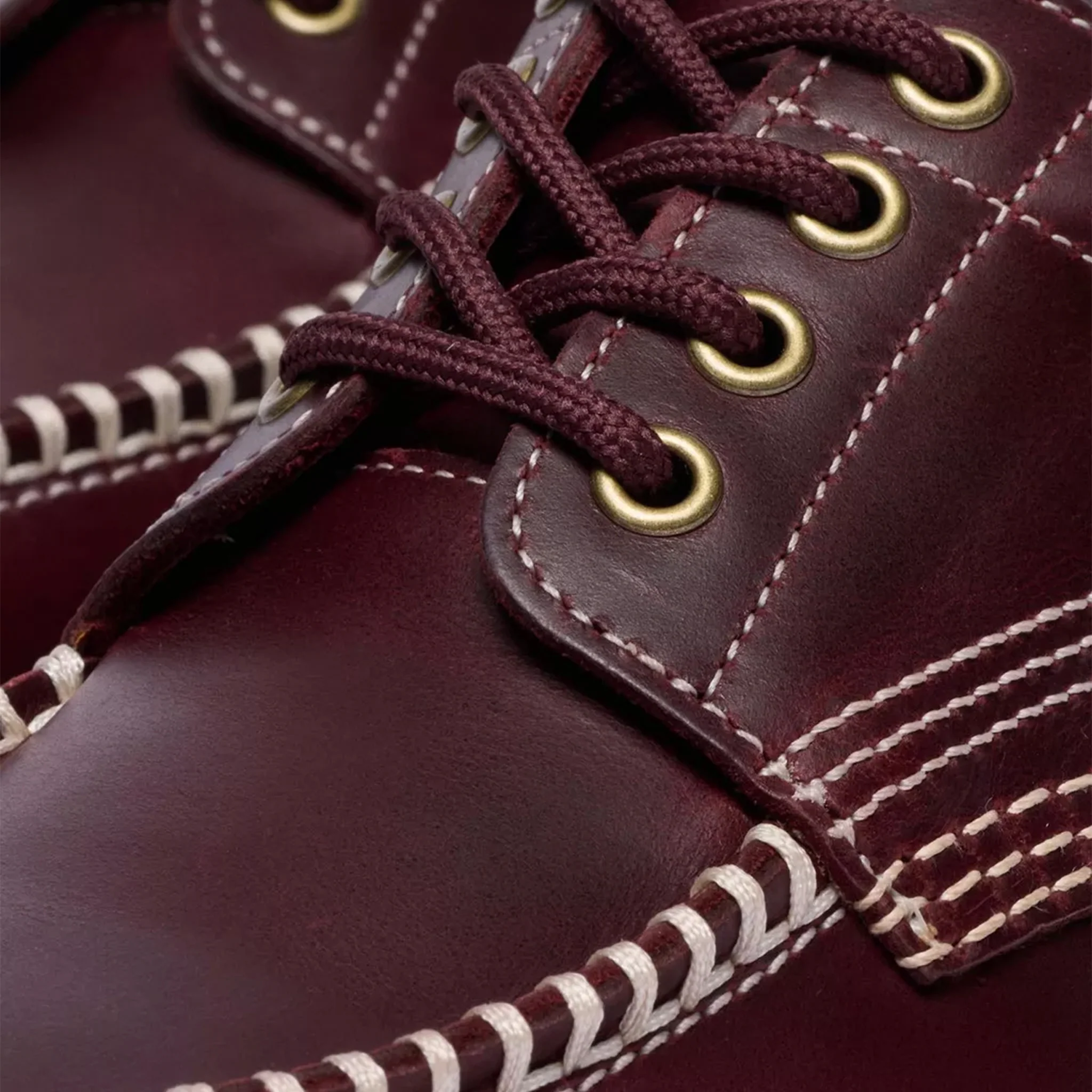 Dr. Martens Unisex Lowell Leather Moc Toe Shoes (Cherry Red) - Image 5