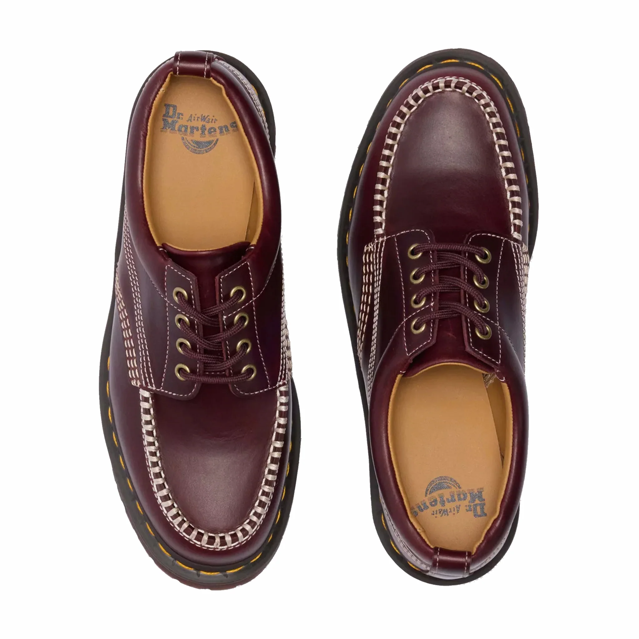 Dr. Martens Unisex Lowell Leather Moc Toe Shoes (Cherry Red) - Image 8